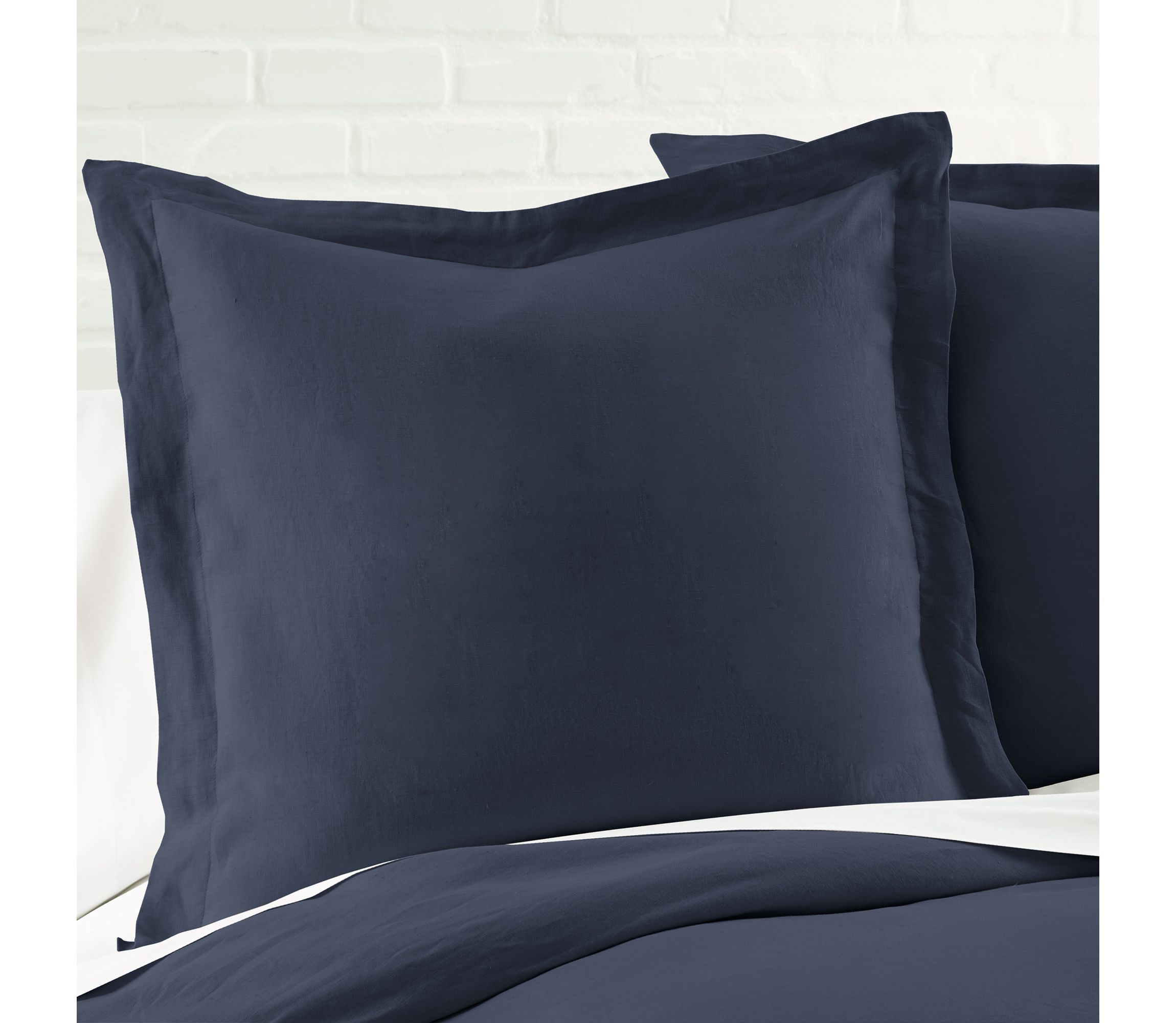Washed Linen Sham with Flange