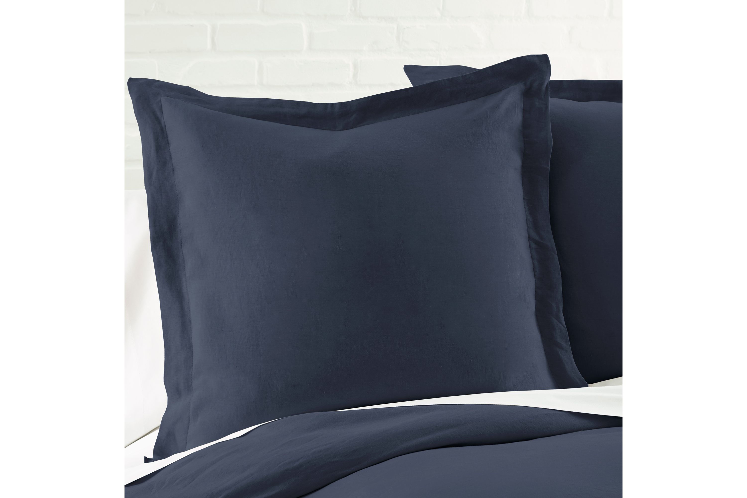 Washed Linen Sham with Flange
