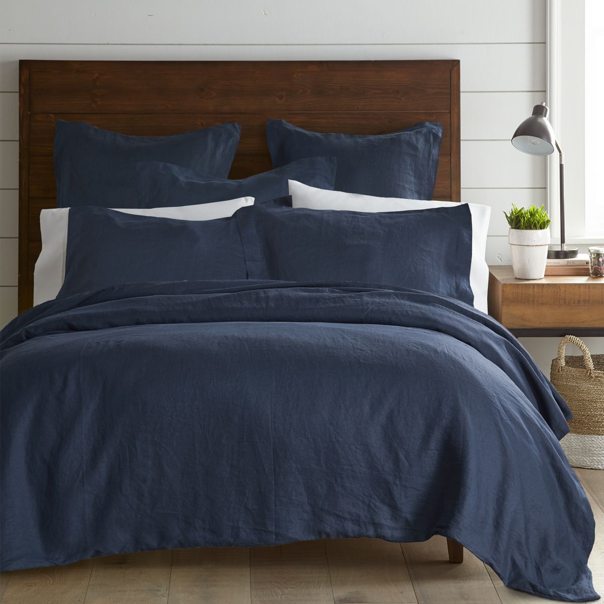 Washed Linen Sham with Flange