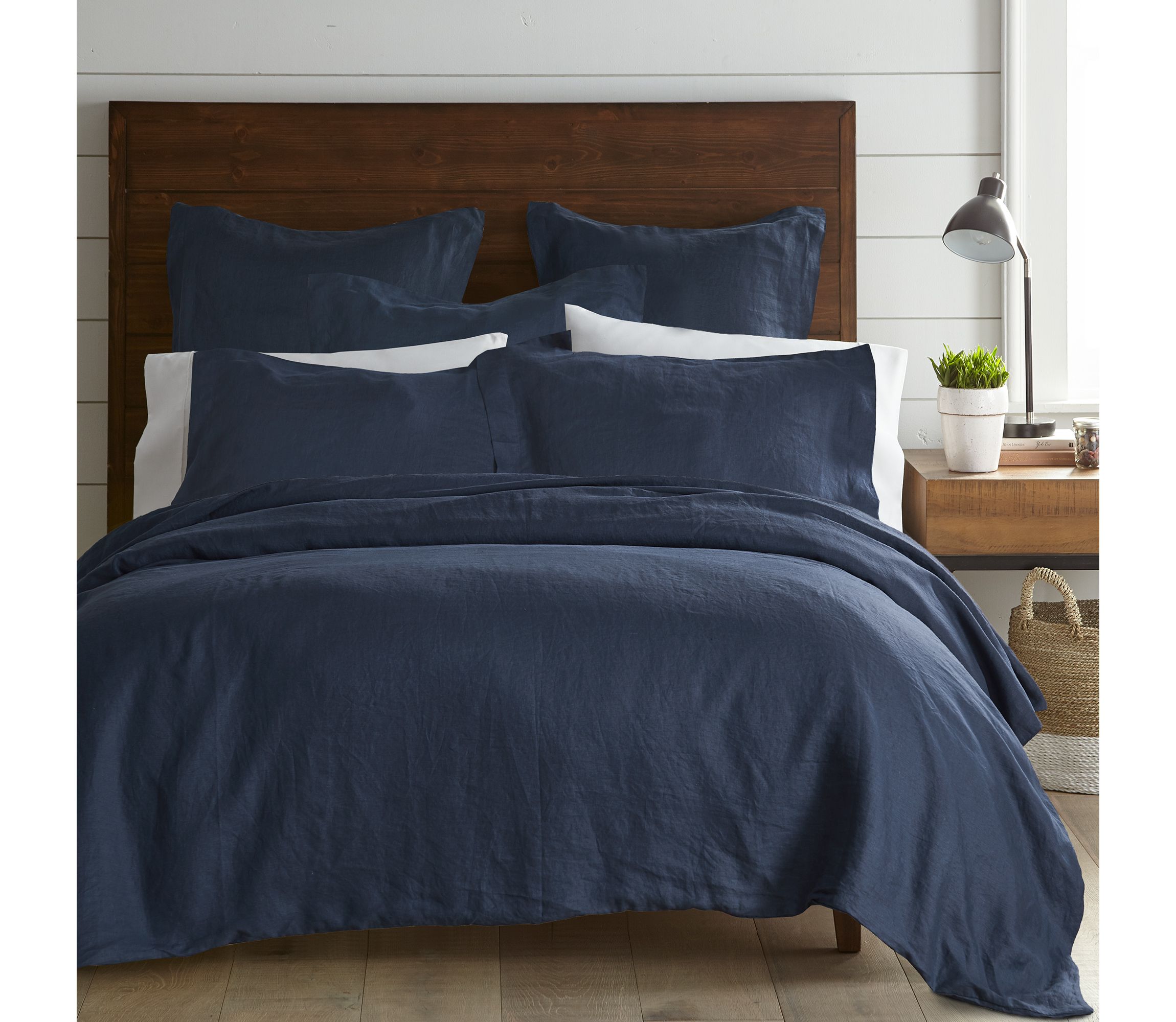 Washed Linen Sham with Flange