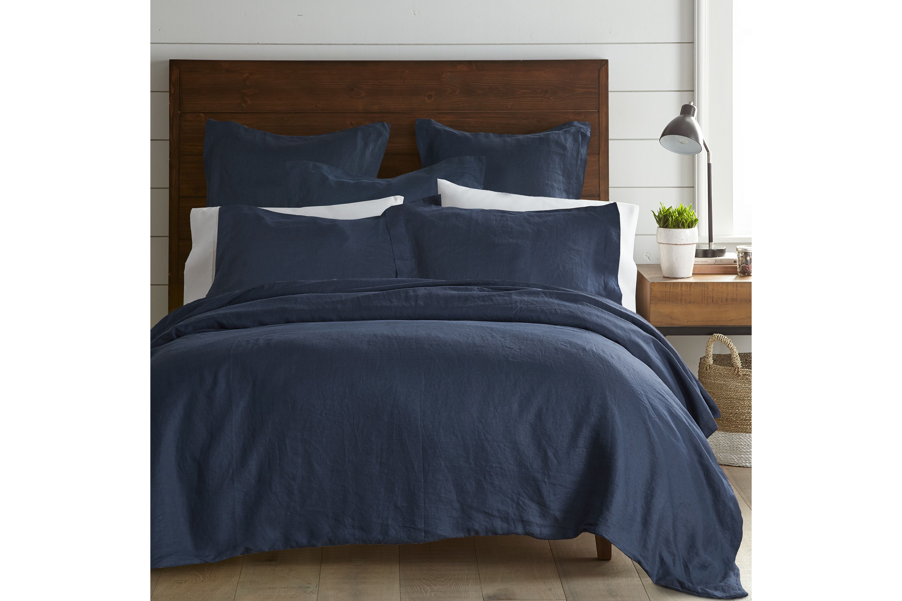 Washed Linen Sham with Flange