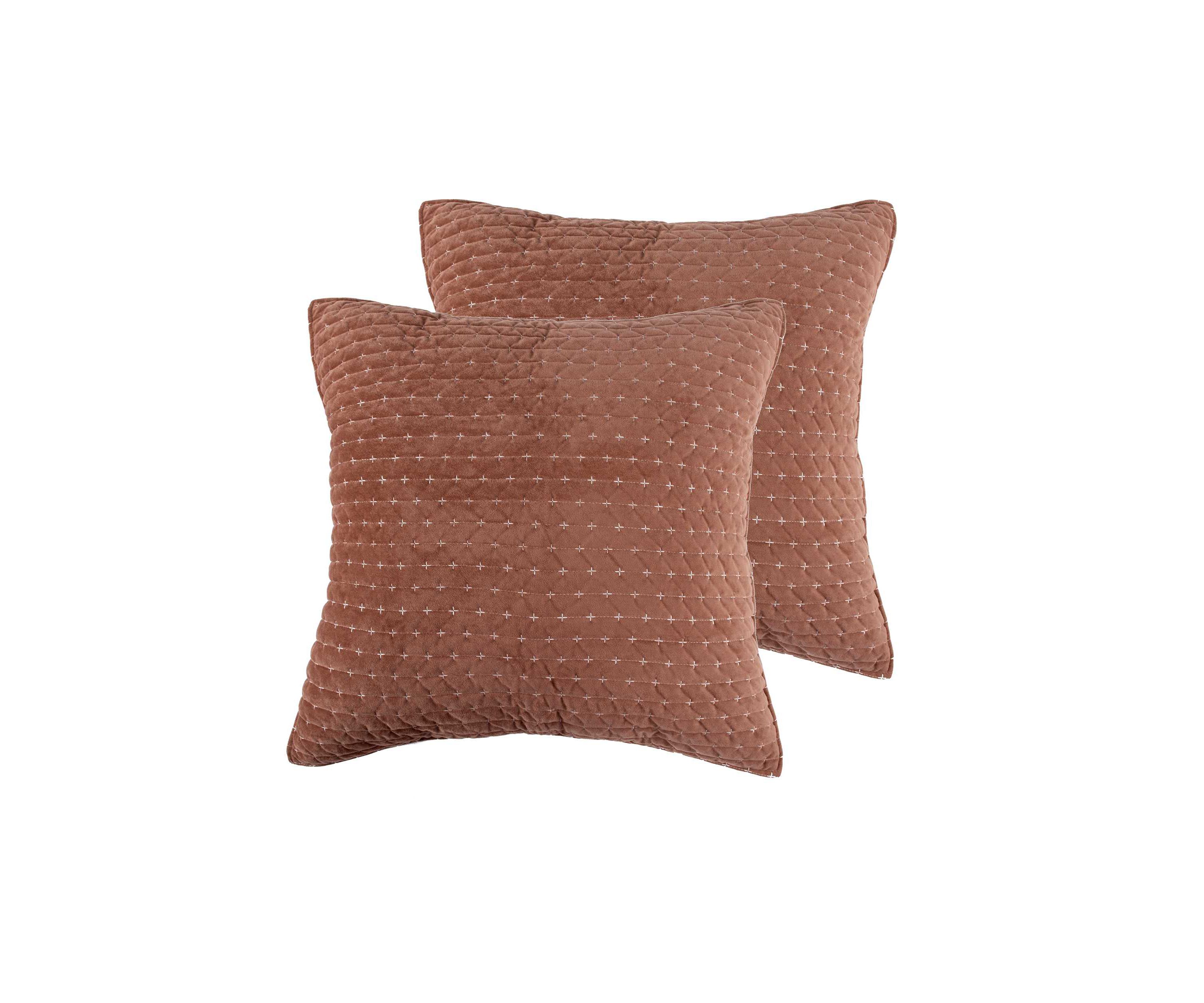 Velvet Stitch Euro Sham Set of 2