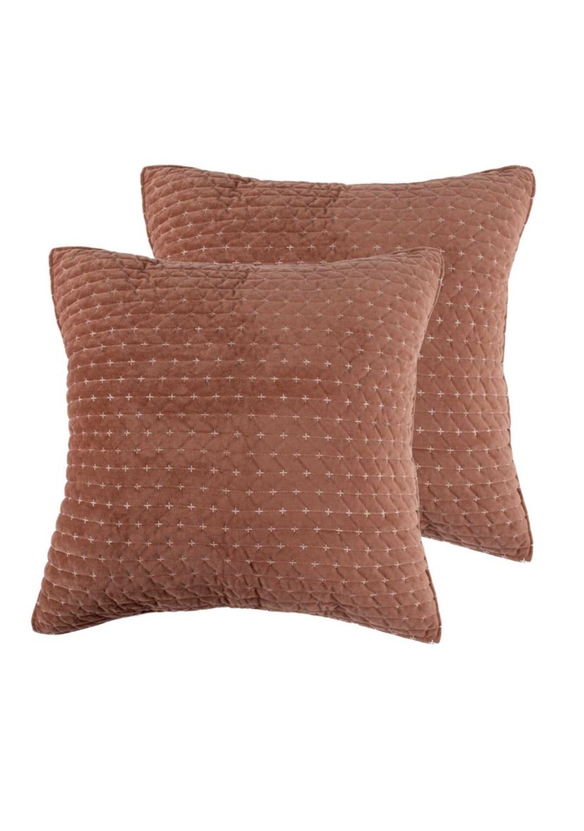 Velvet Stitch Euro Sham Set of 2