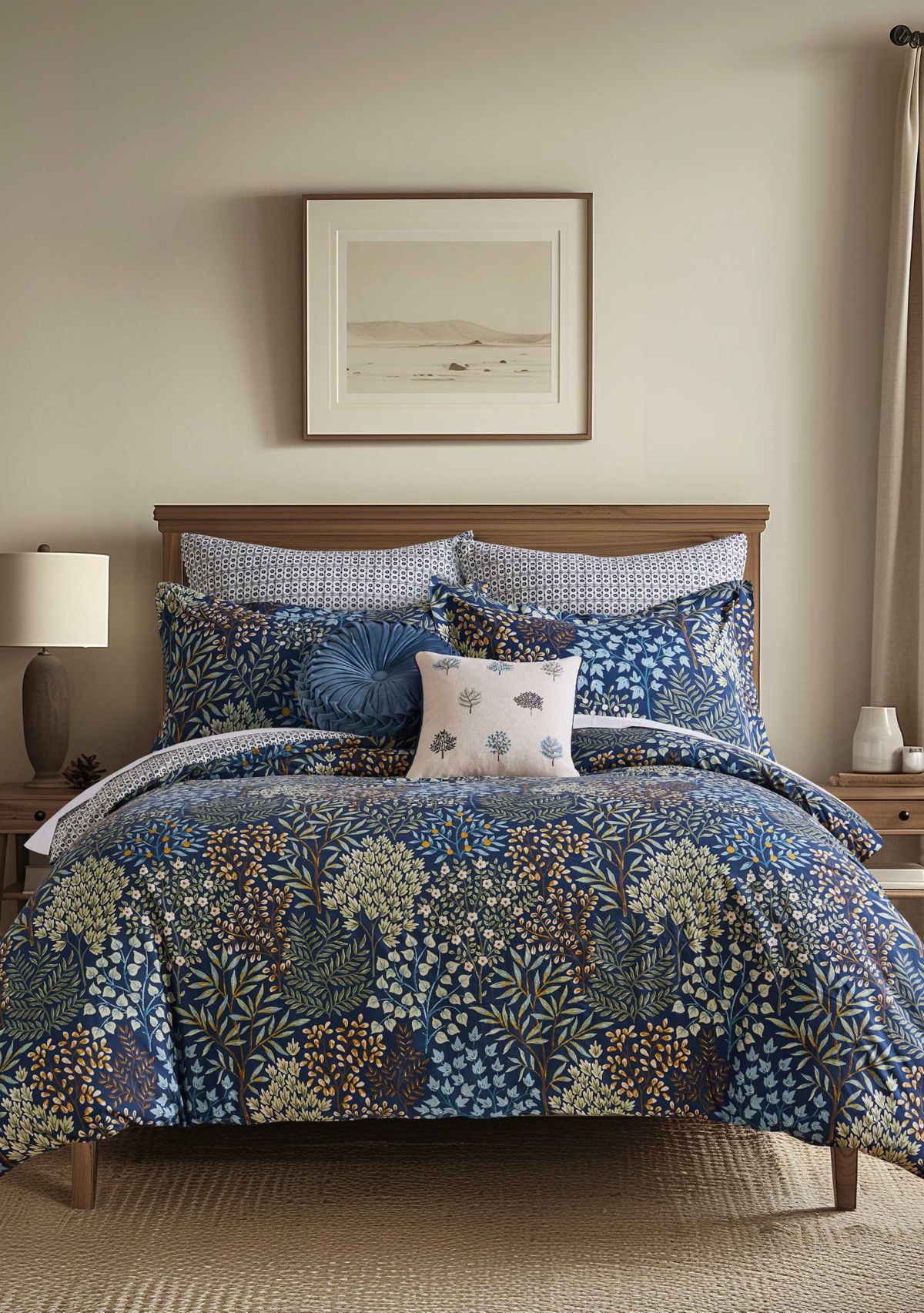 English Forest Navy Duvet Cover Set