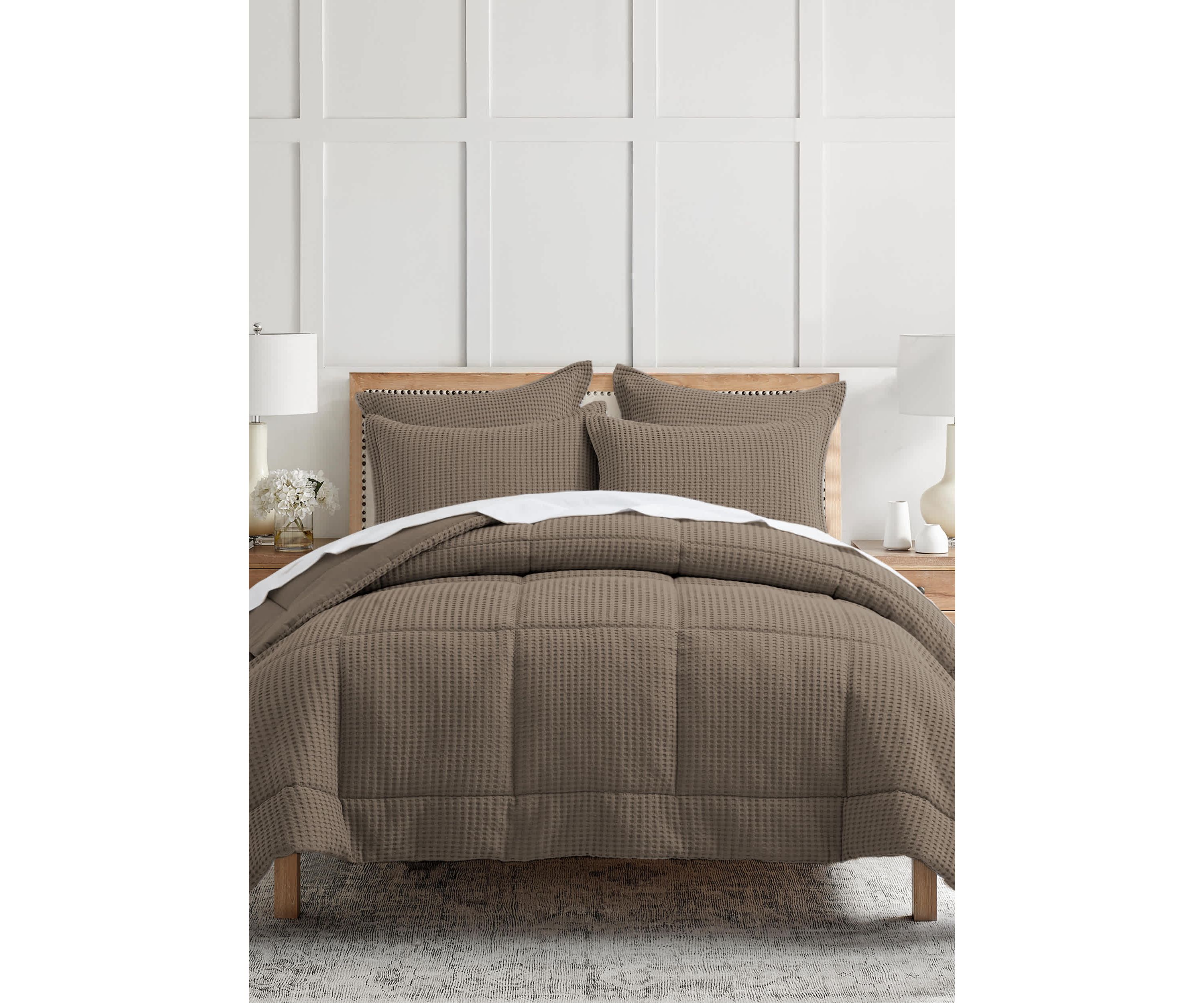 Mills Waffle Slate Blue Comforter Set