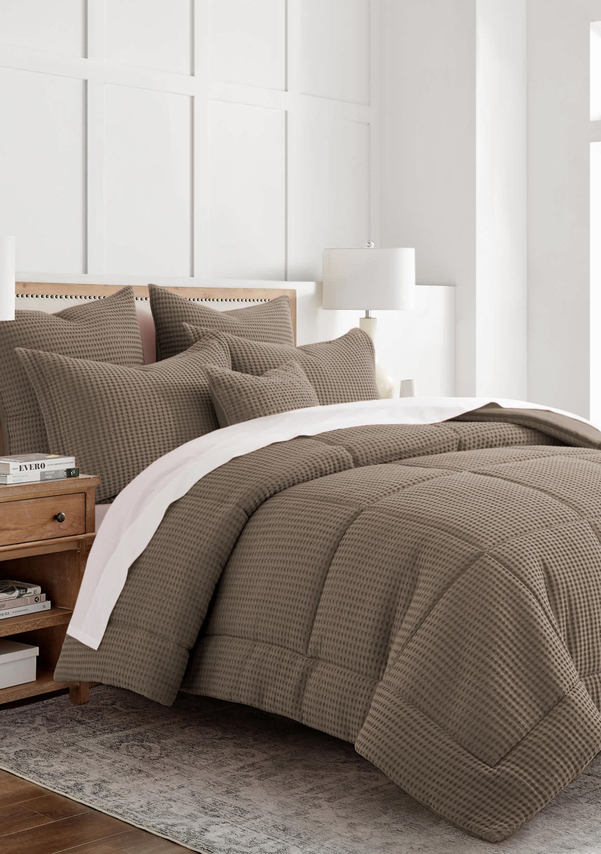 Mills Waffle Slate Blue Comforter Set