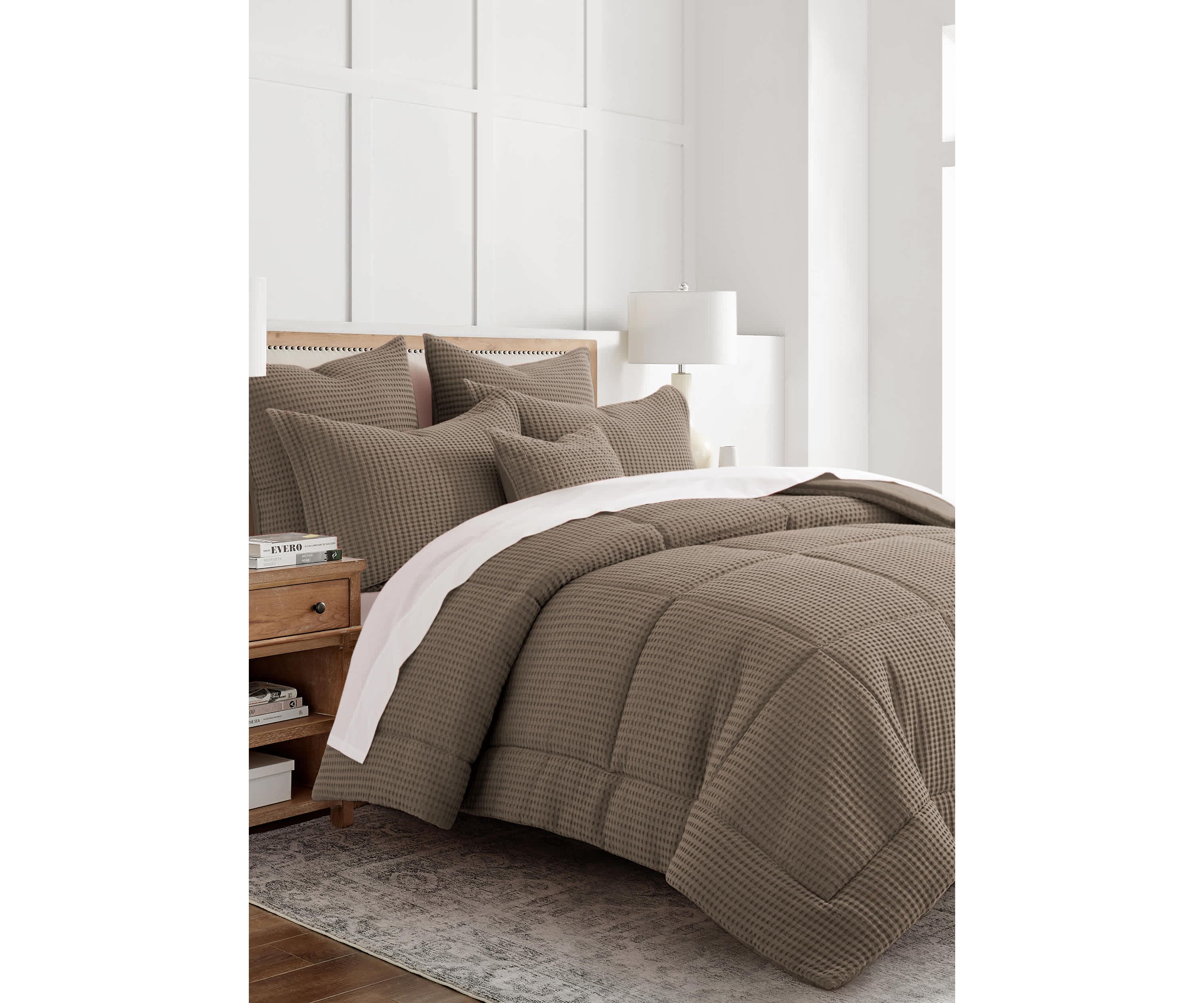 Mills Waffle Slate Blue Comforter Set