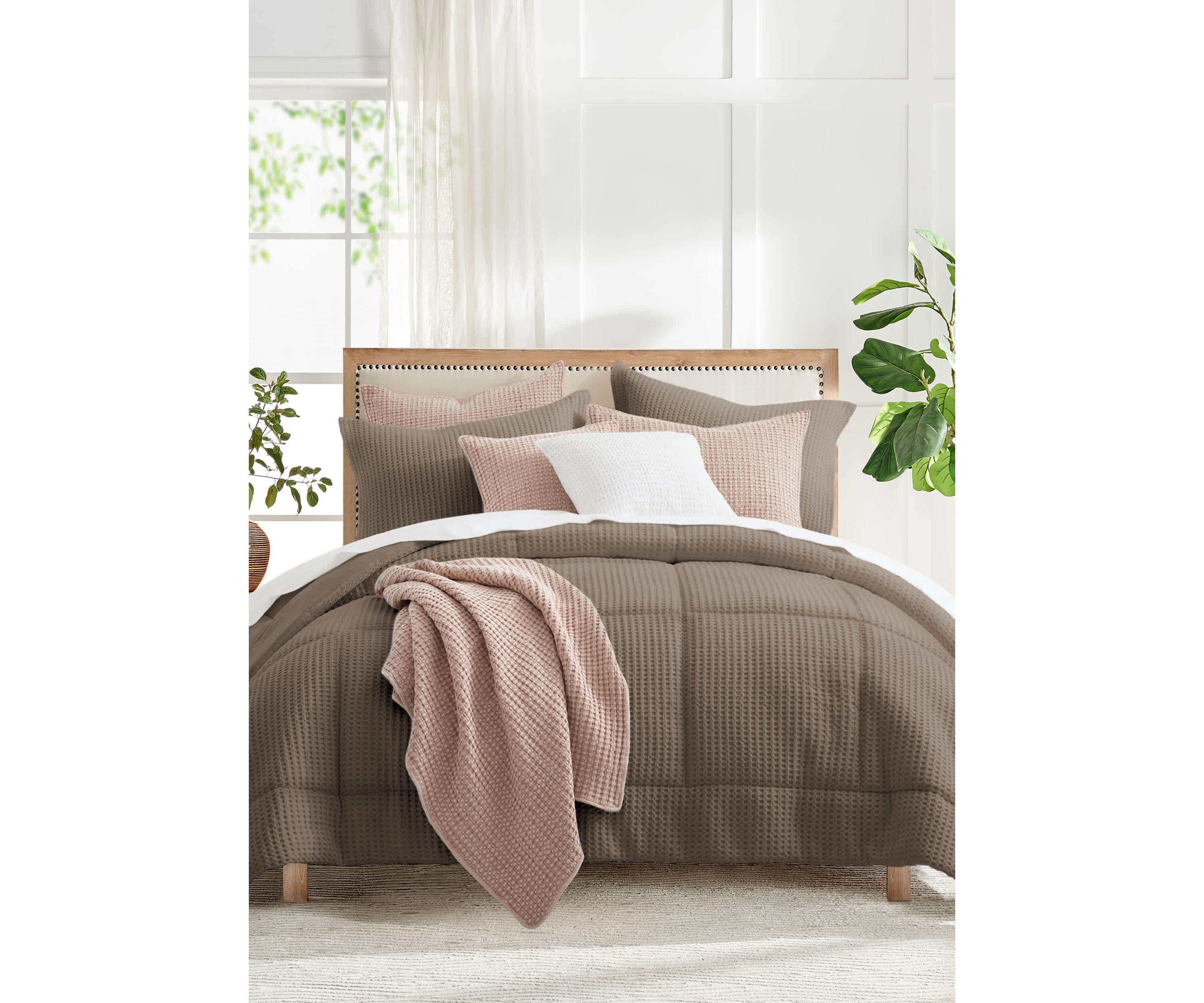 Mills Waffle Slate Blue Comforter Set