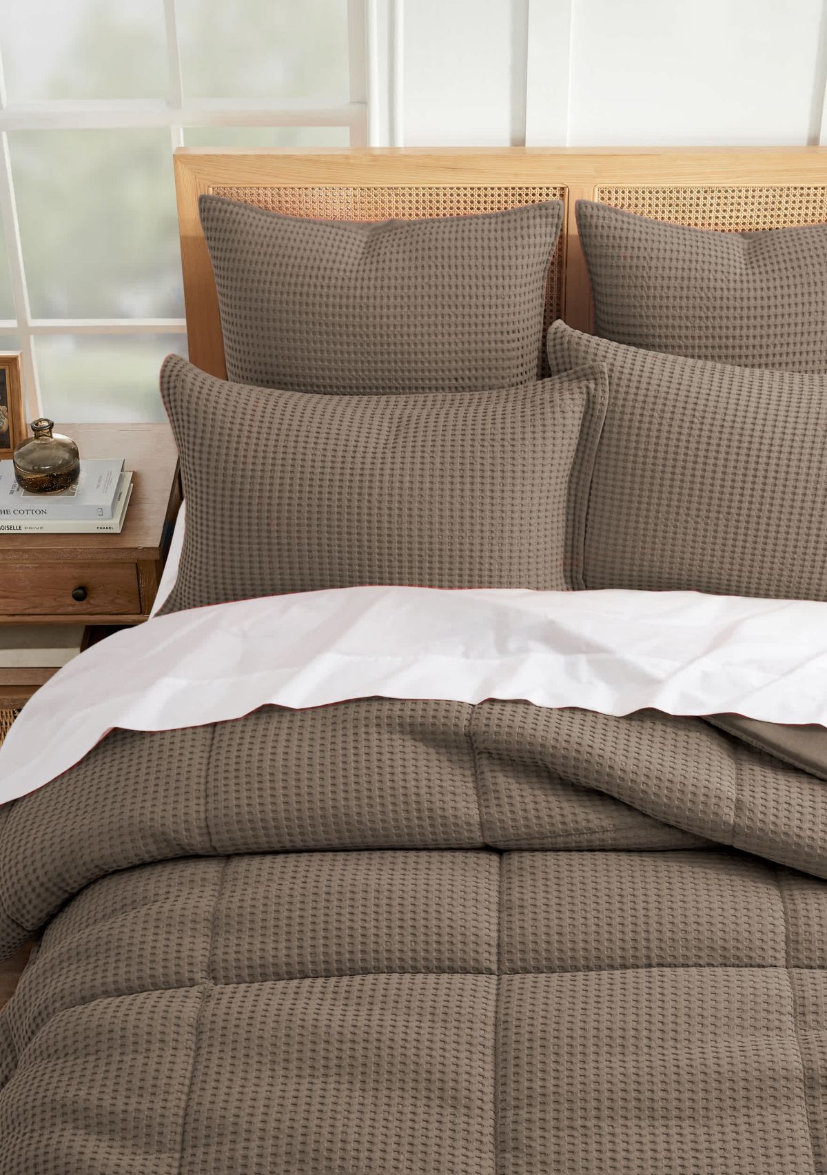 Mills Waffle Slate Blue Comforter Set