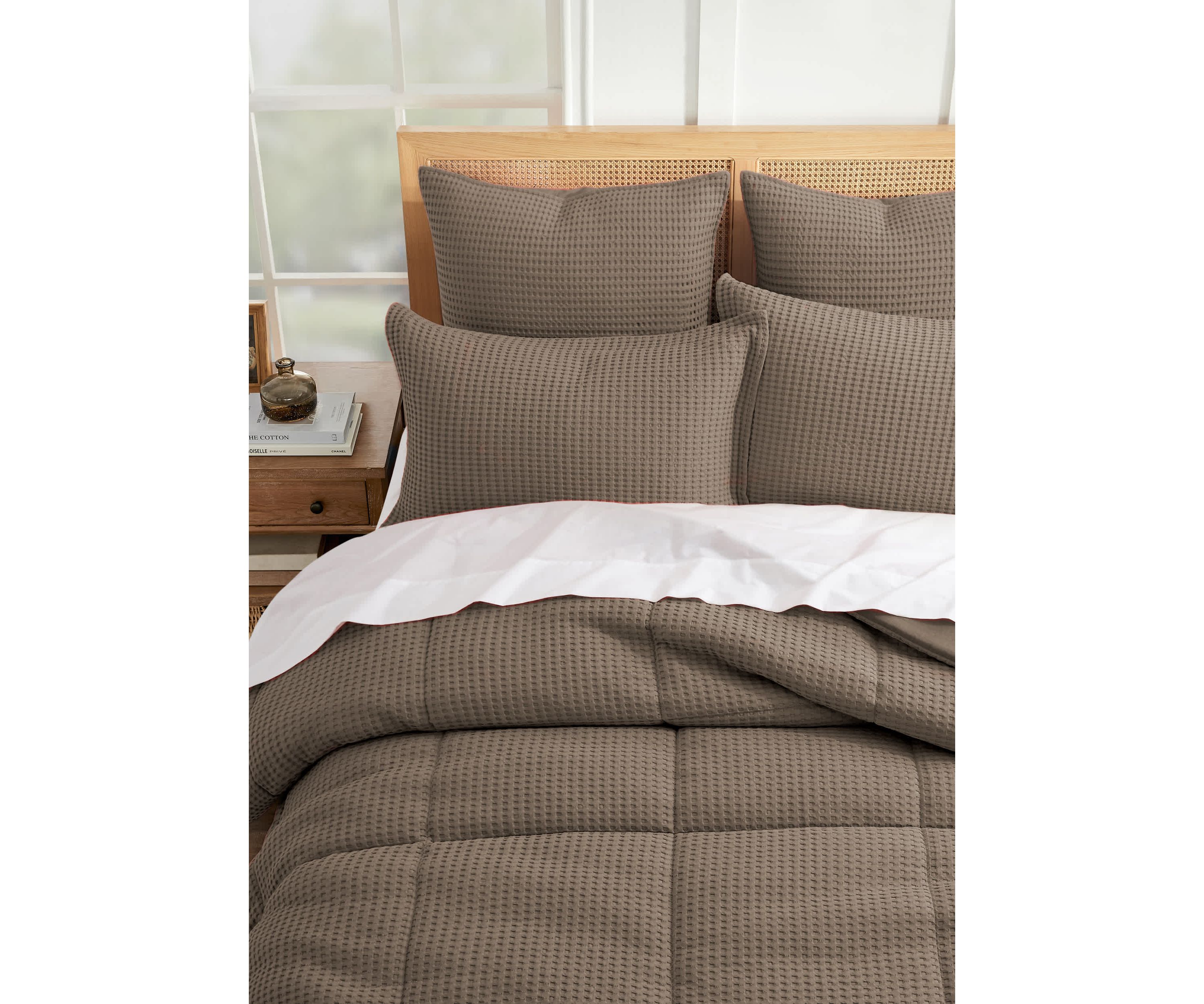 Mills Waffle Slate Blue Comforter Set