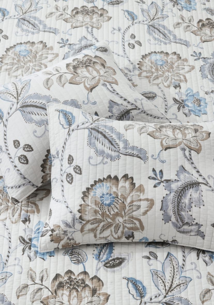 Malaney Neutral Blue Quilt Set
