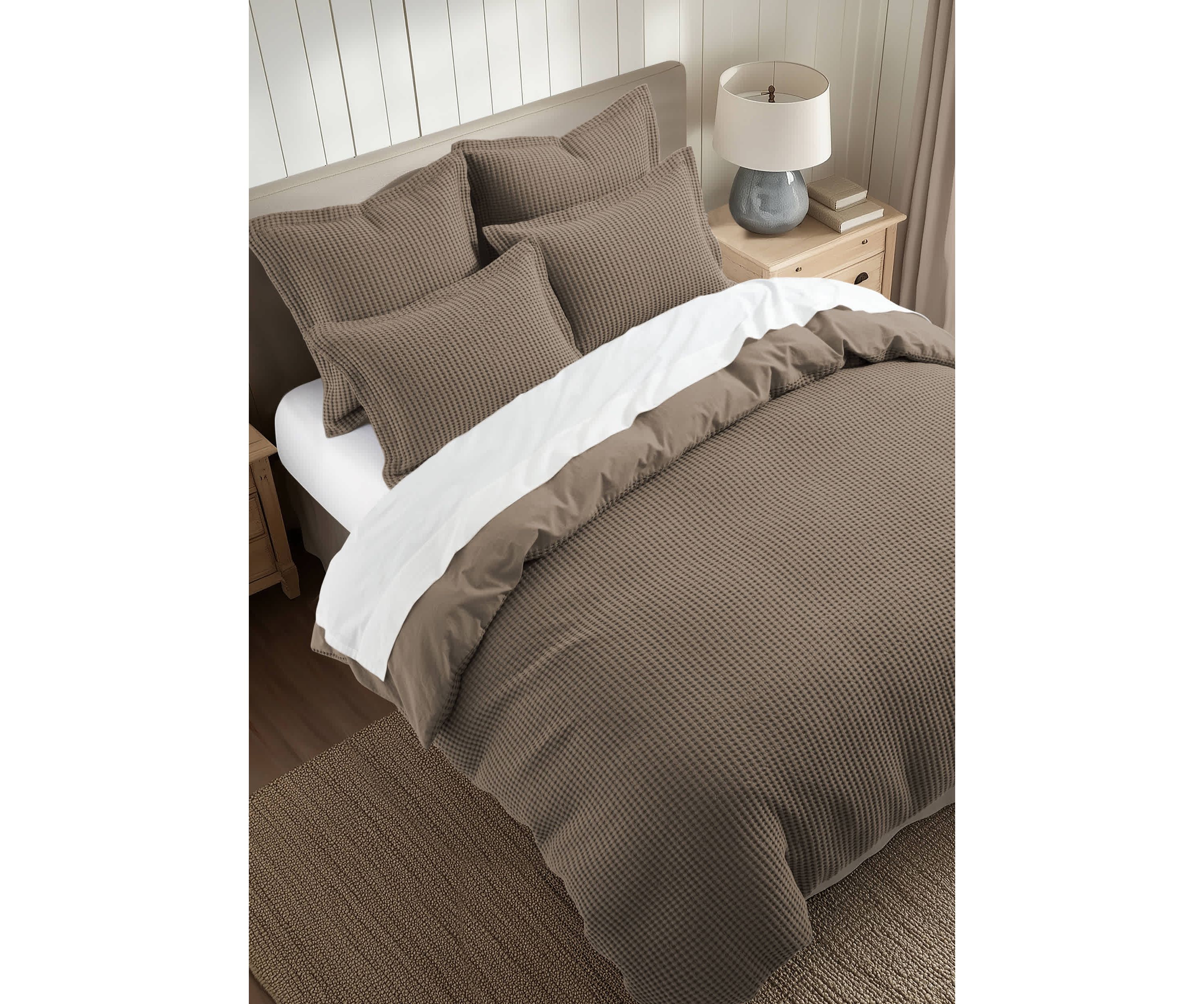 Mills Waffle Forest Green Duvet Set