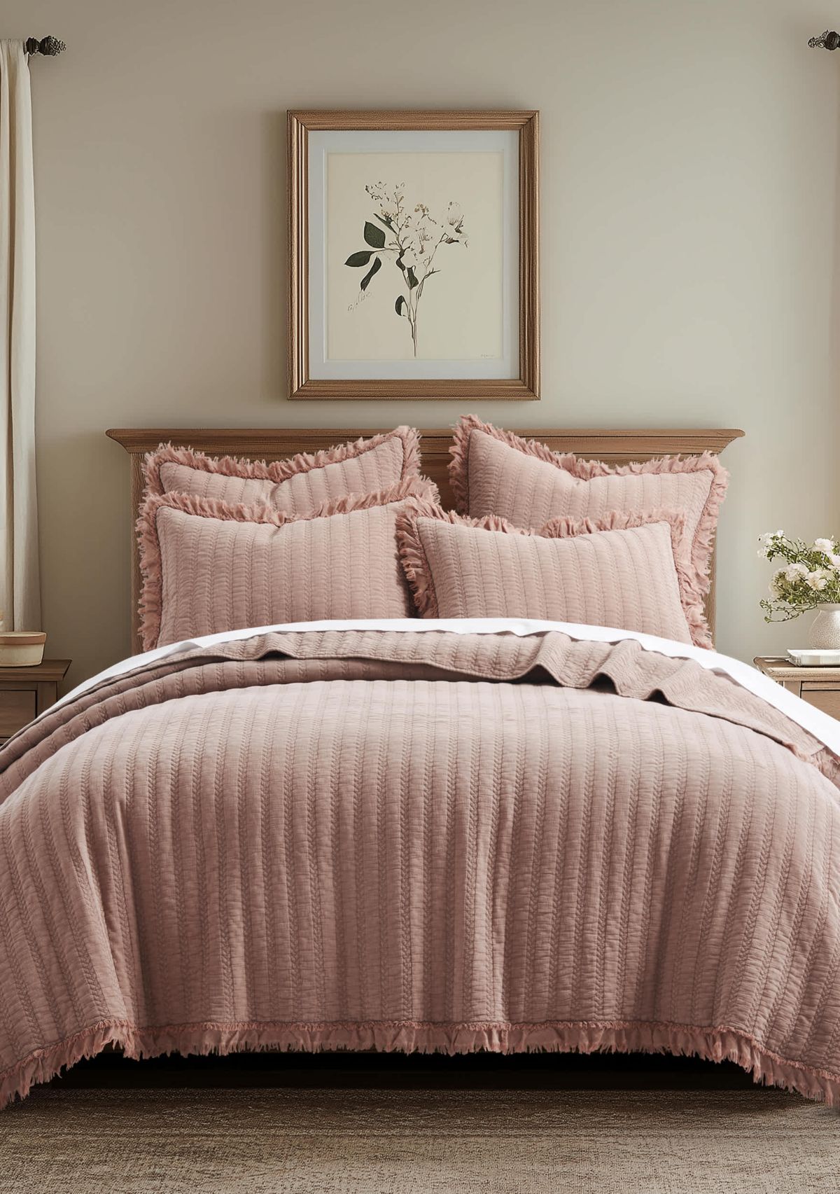 Wilhemina Dusty Rose Quilt Set