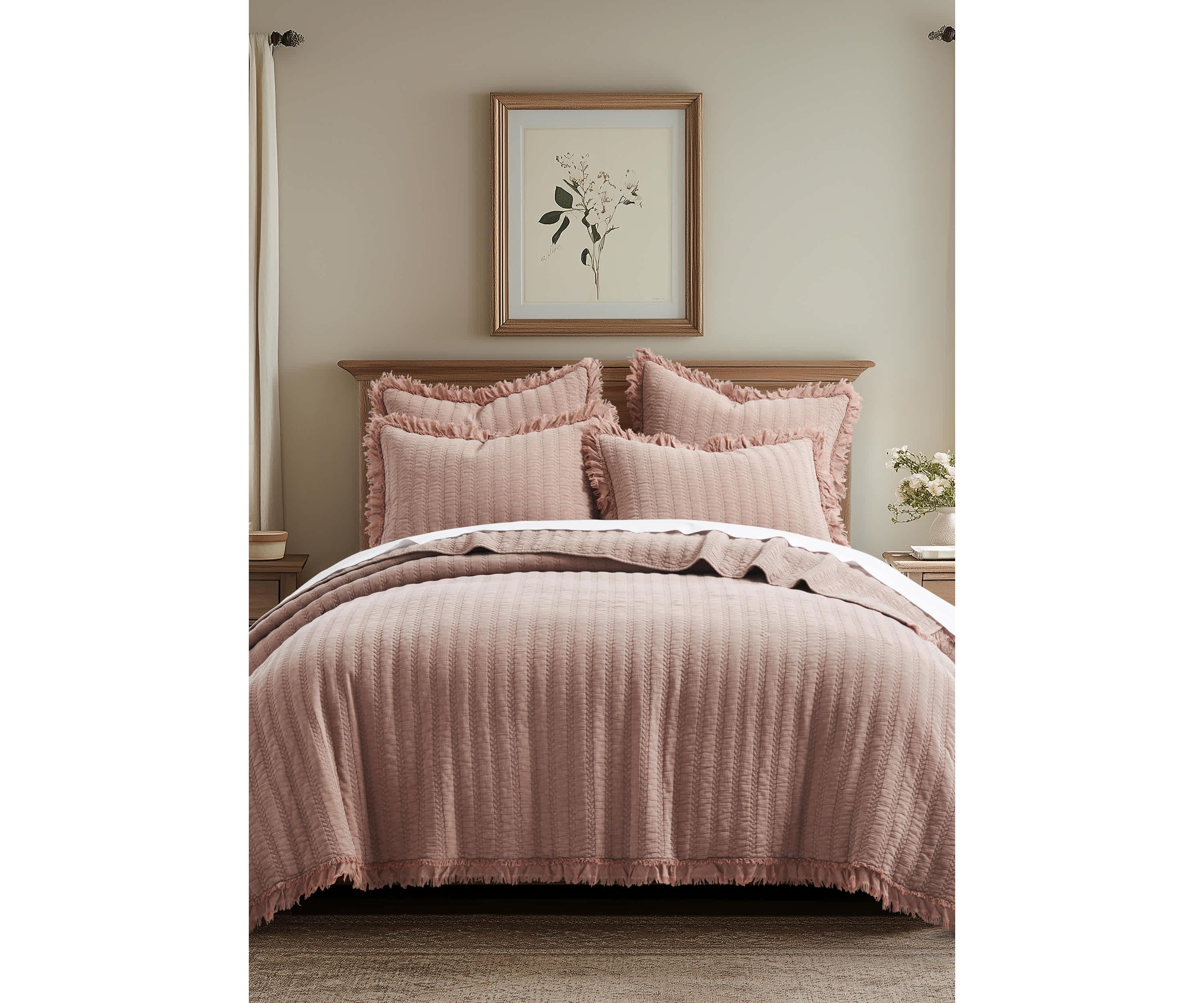 Wilhemina Dusty Rose Quilt Set