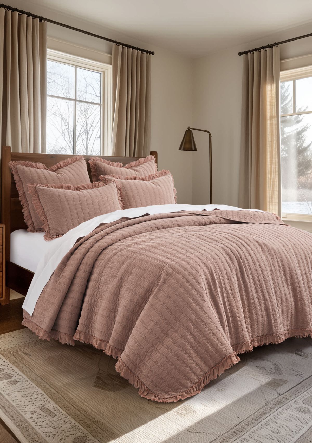 Wilhemina Dusty Rose Quilt Set