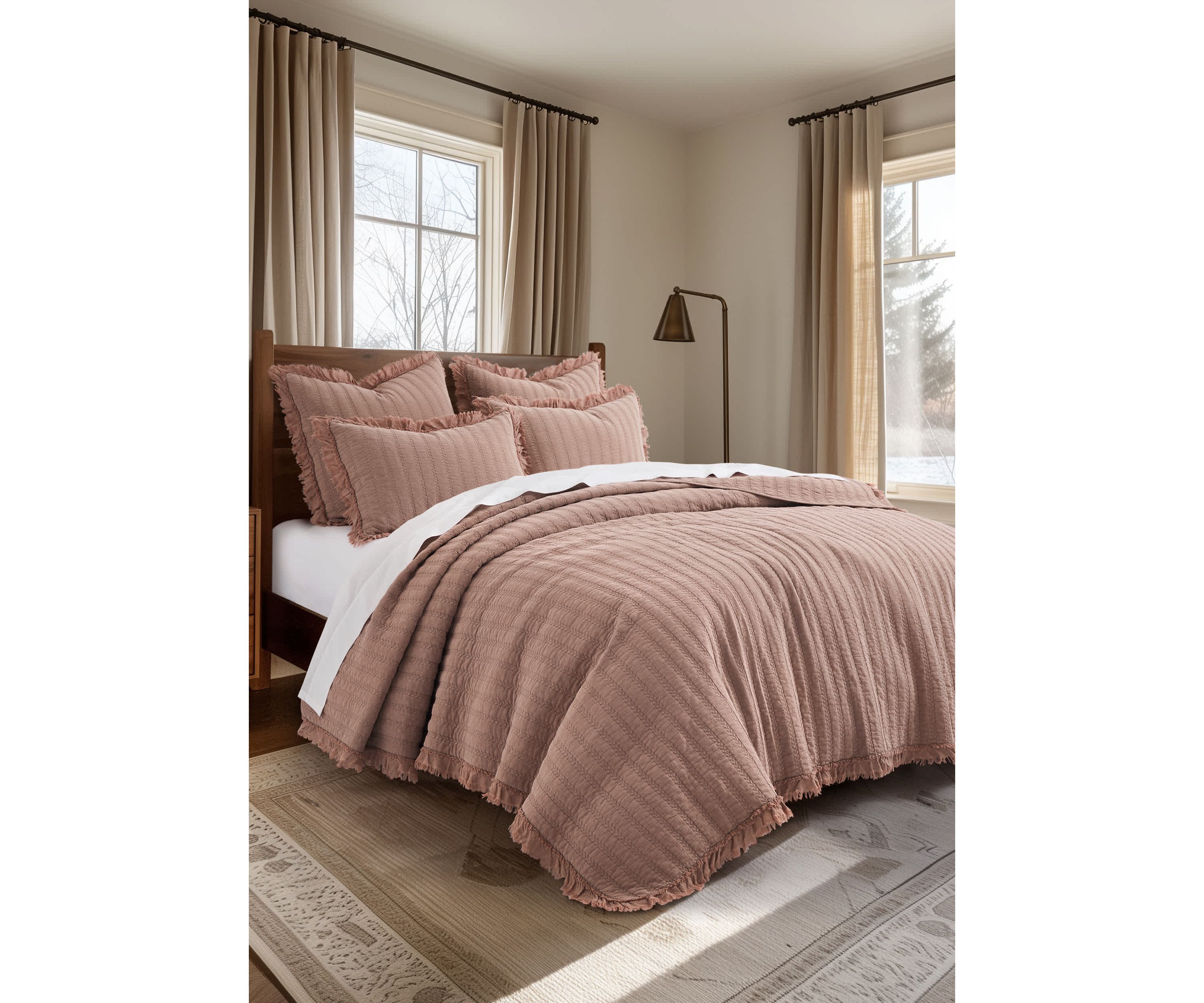 Wilhemina Dusty Rose Quilt Set