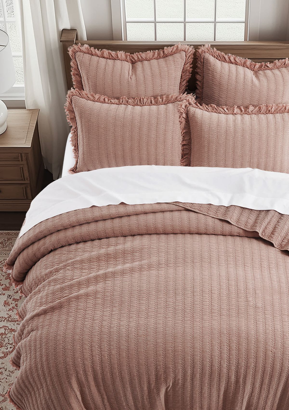 Wilhemina Dusty Rose Quilt Set