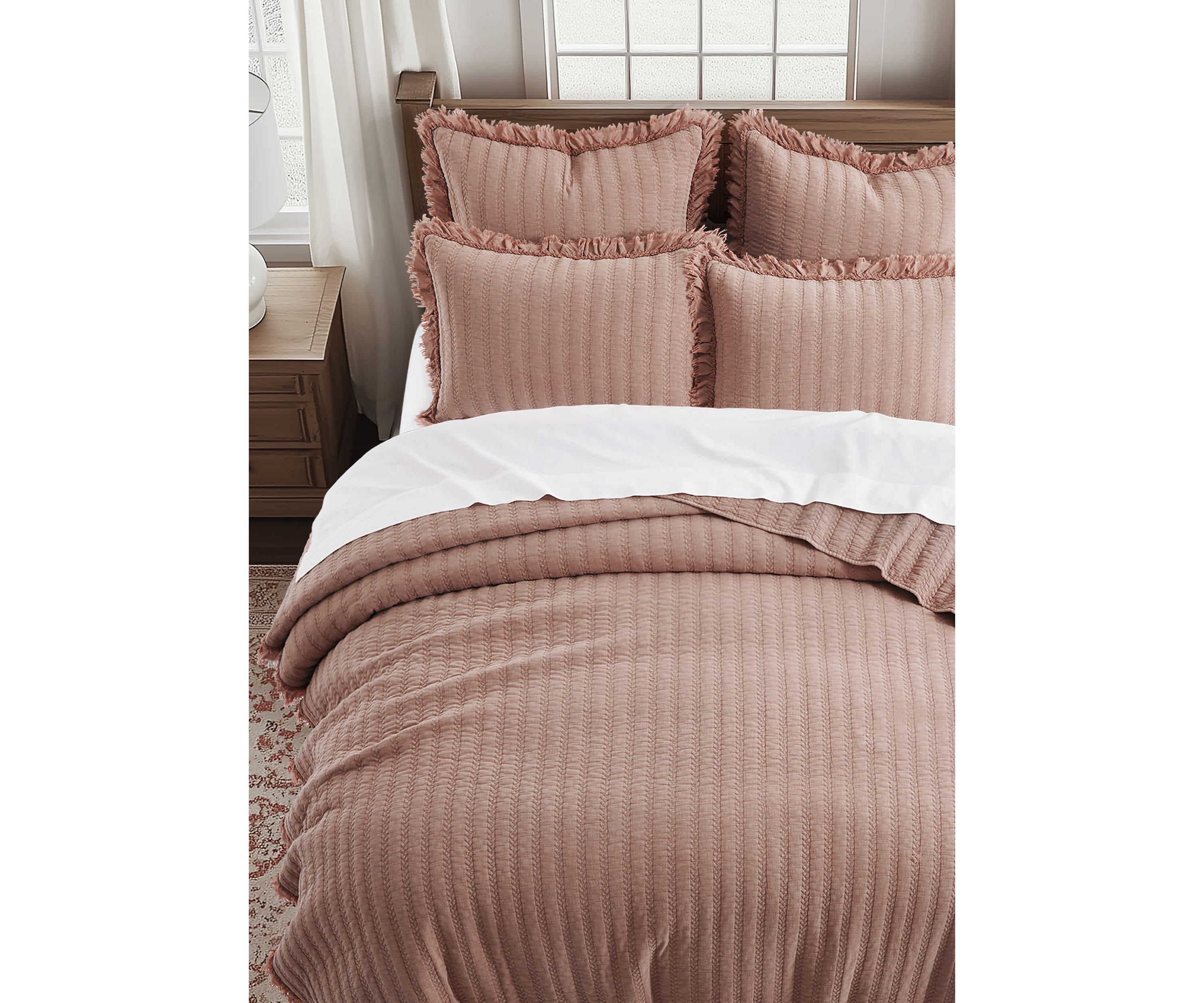 Wilhemina Dusty Rose Quilt Set
