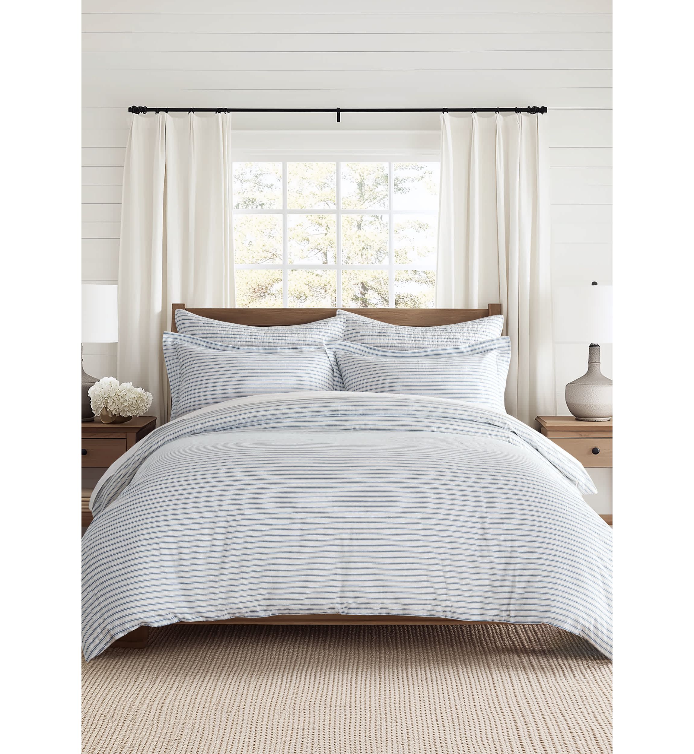 Tobago Stripe Blue Duvet Cover Set