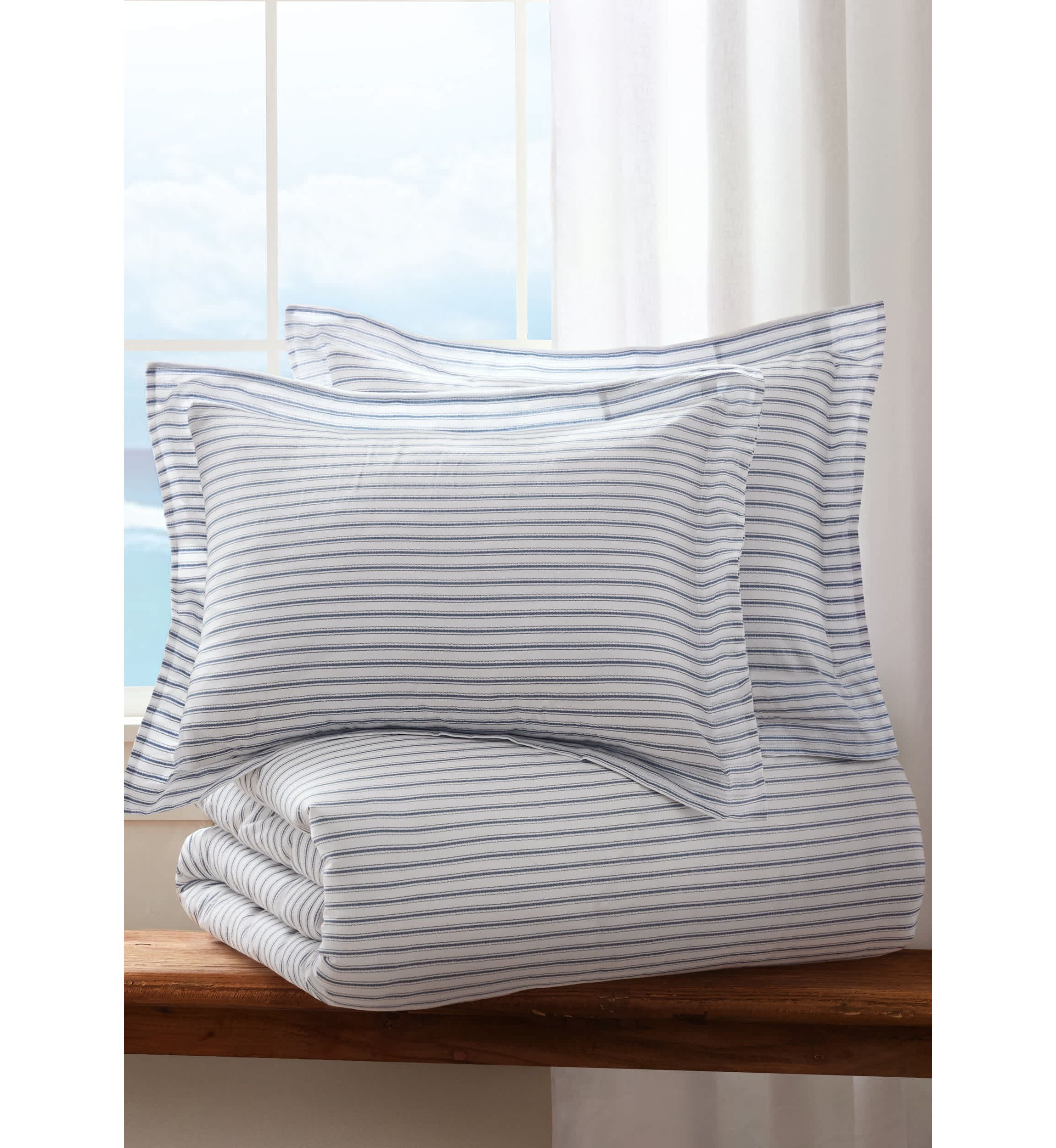 Tobago Stripe Blue Duvet Cover Set