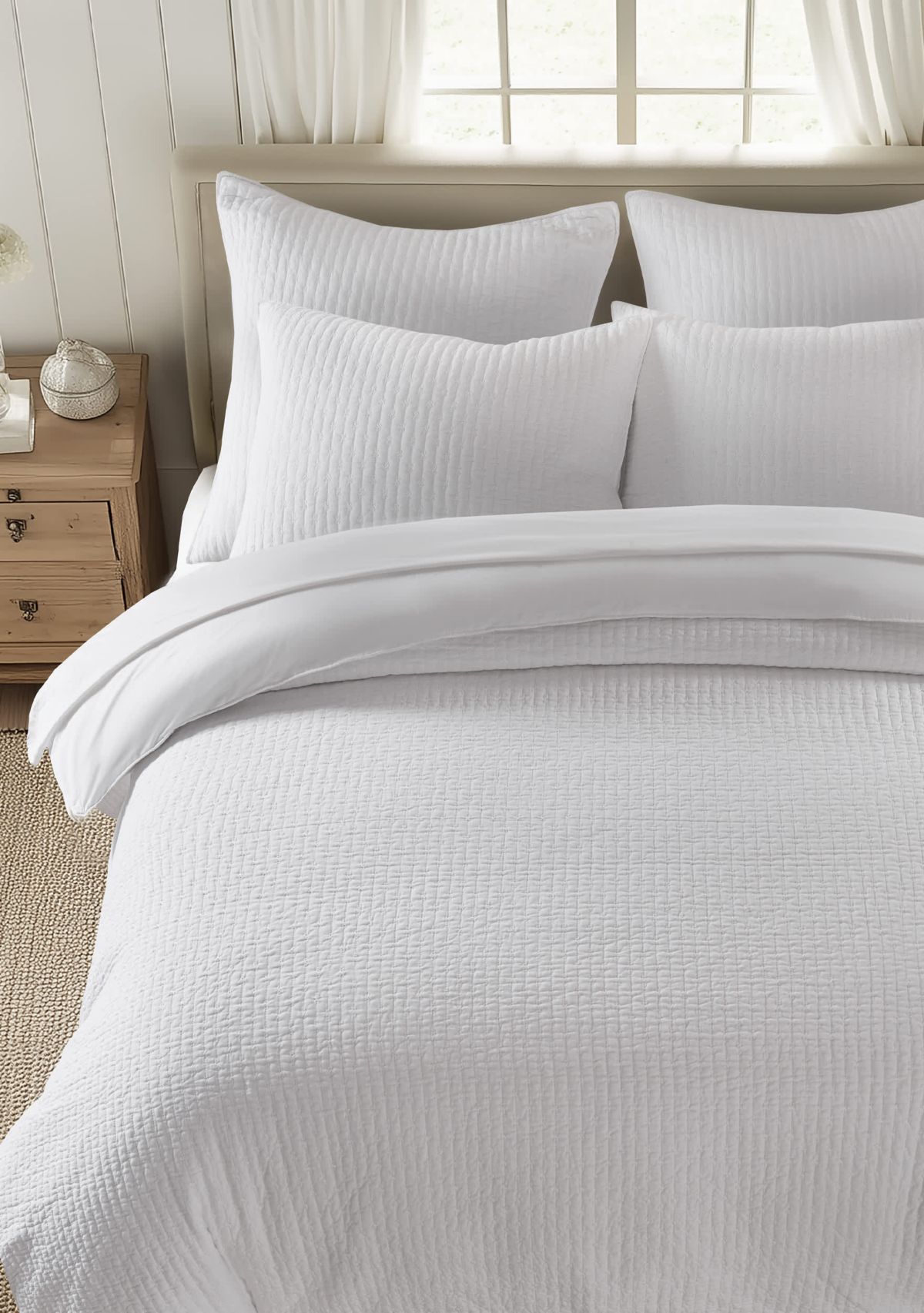 Cross Stitch Bright White Duvet Set