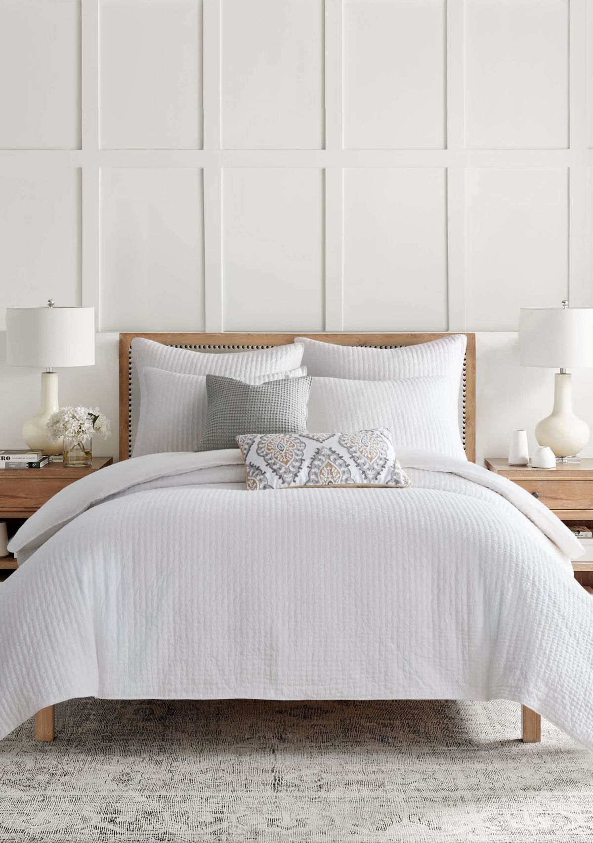 Cross Stitch Bright White Comforter Set