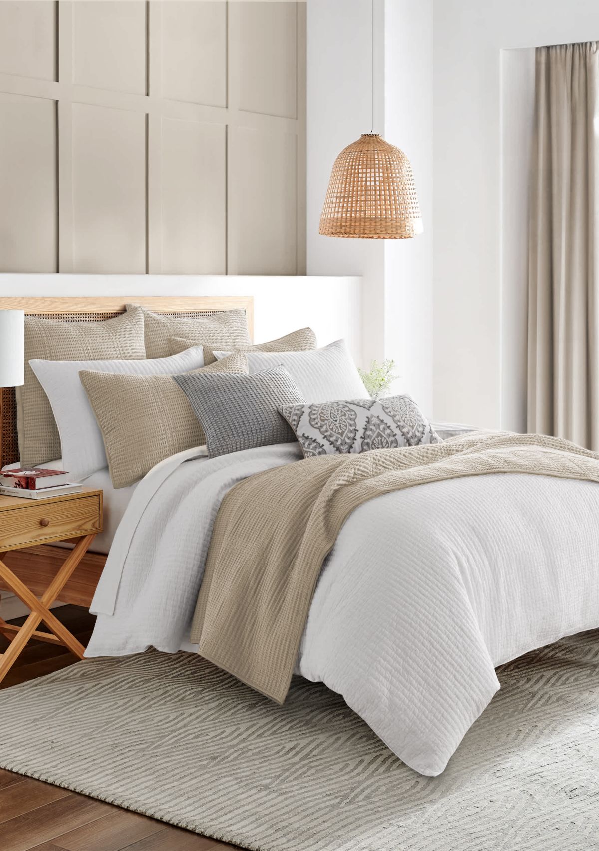 Cross Stitch Bright White Comforter Set