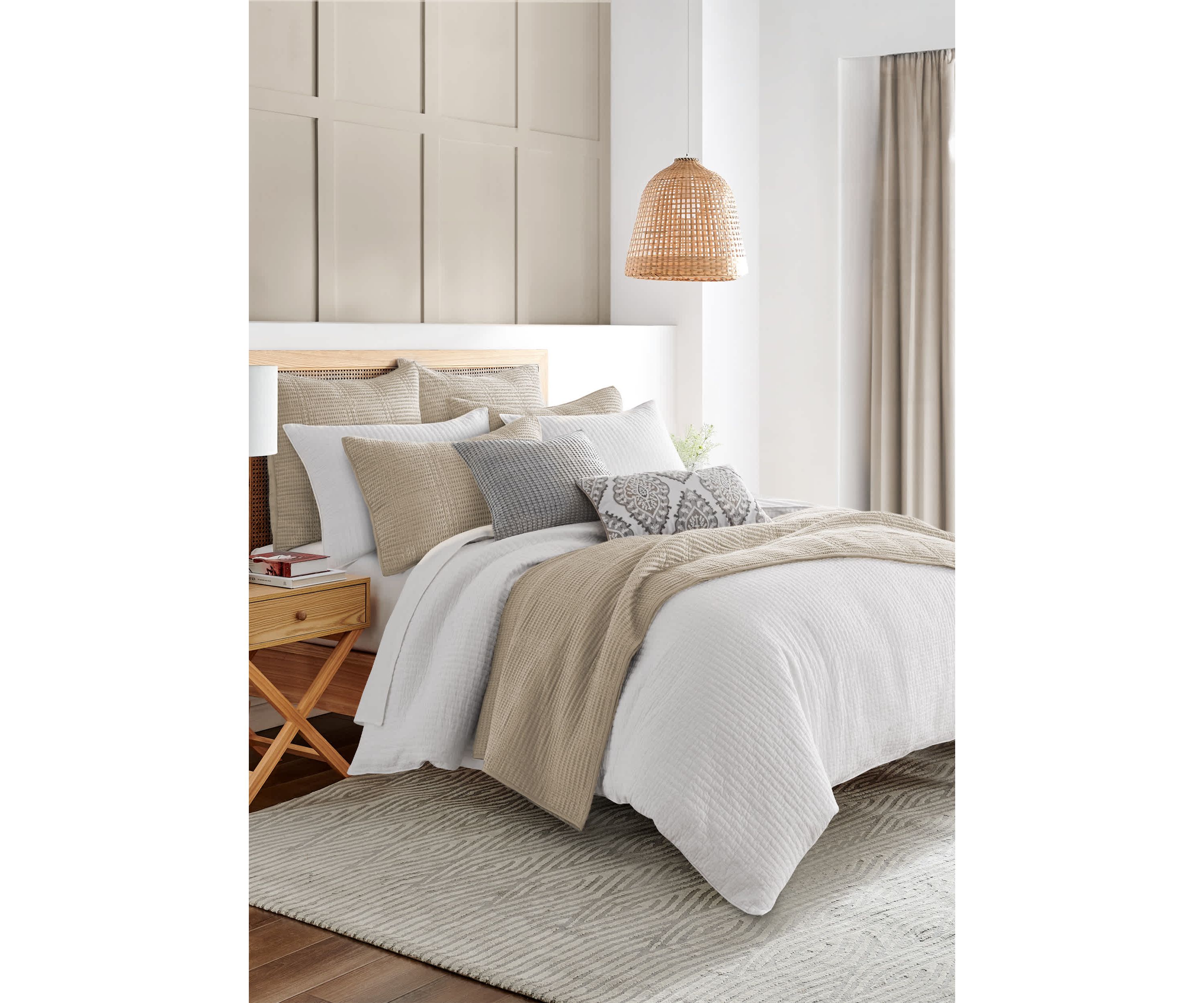 Cross Stitch Bright White Comforter Set