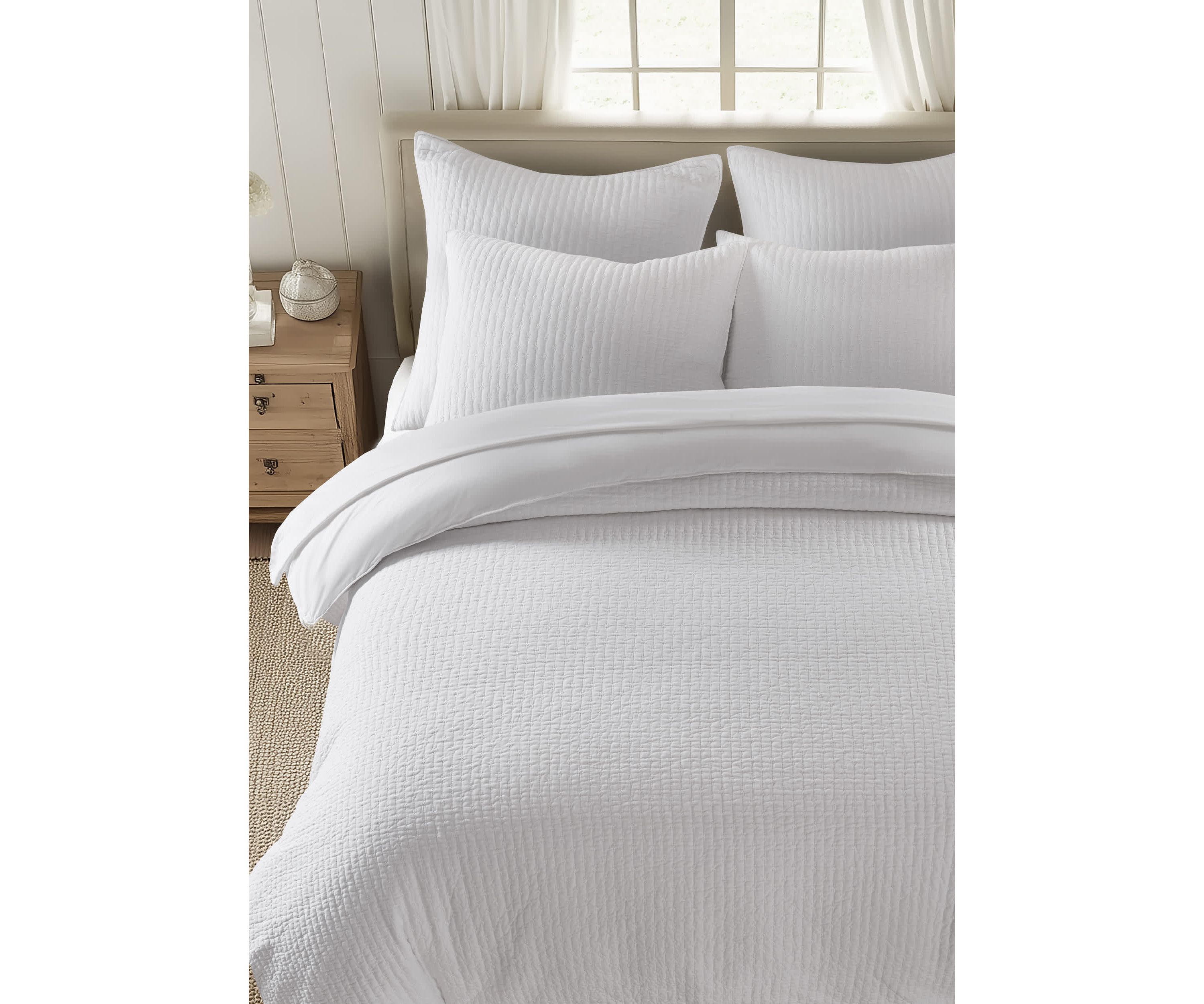 Cross Stitch Bright White Comforter Set