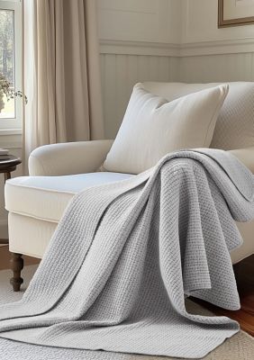 Pick-Stitch Artisan Quilted Throw, Gray
