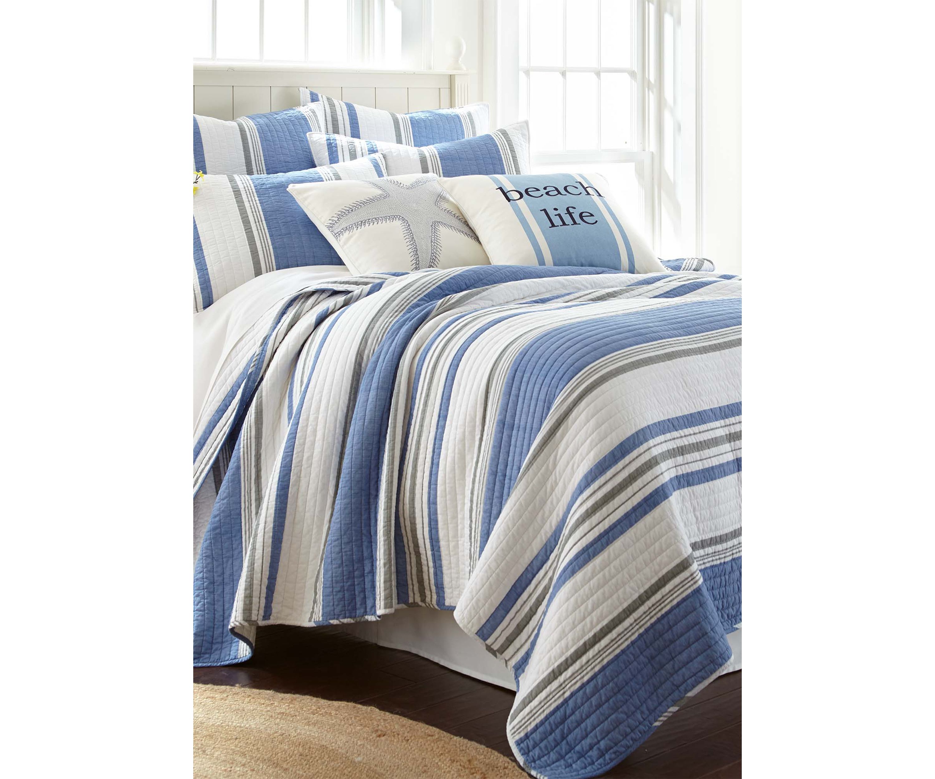 St Bart Stripe King Quilt Set