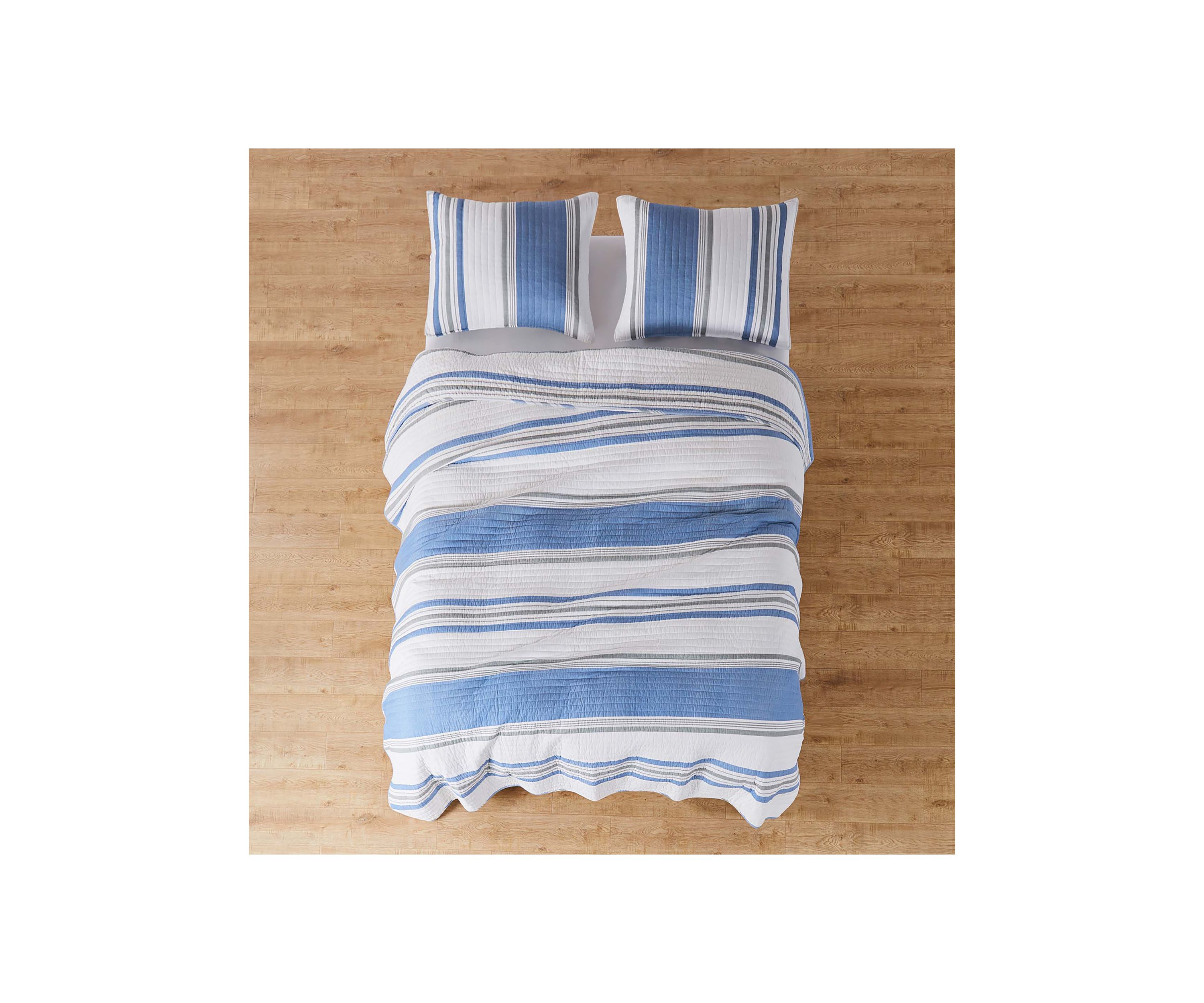 St Bart Stripe King Quilt Set