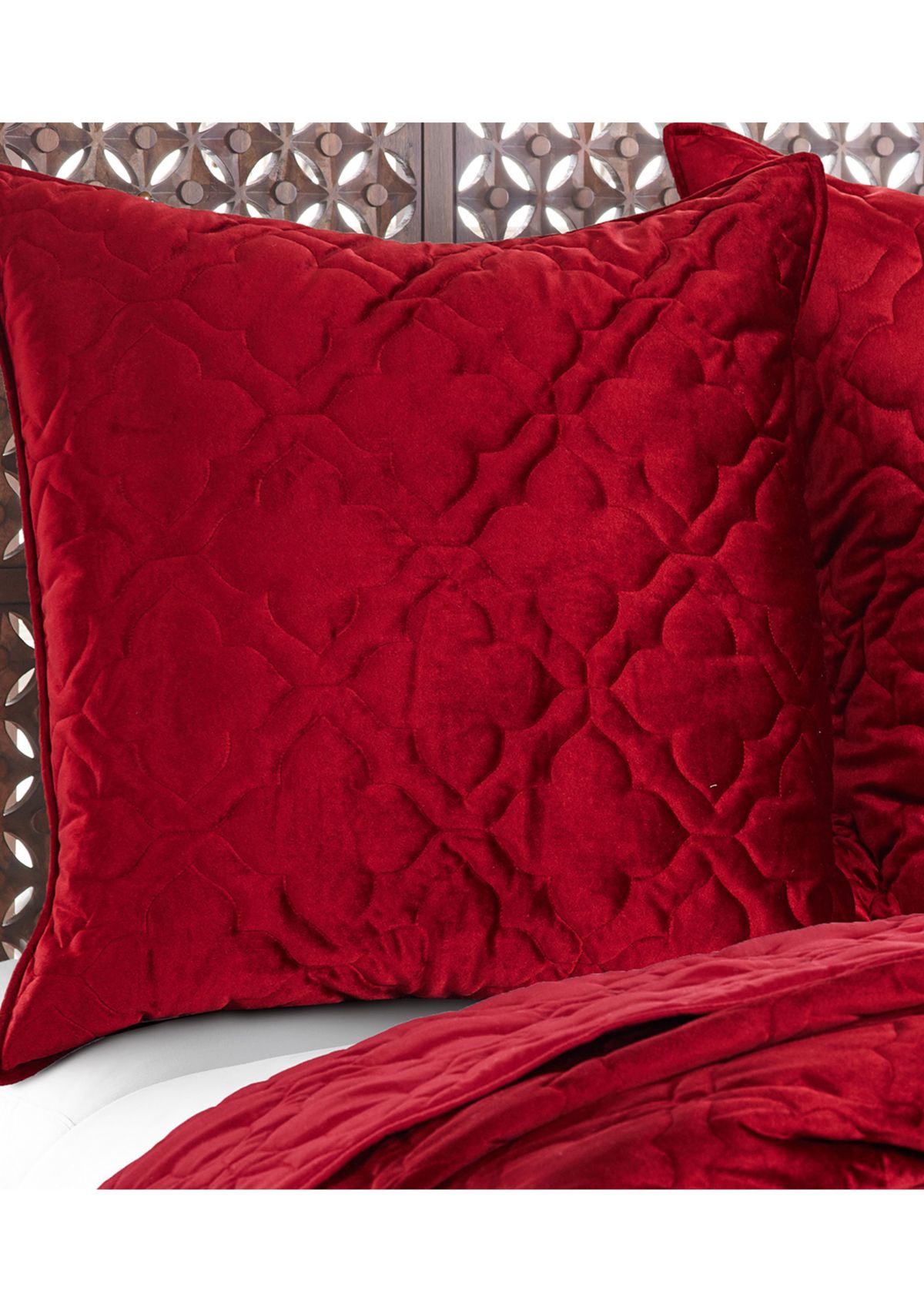BH Caserta Velvet Red Filled Euro Sham