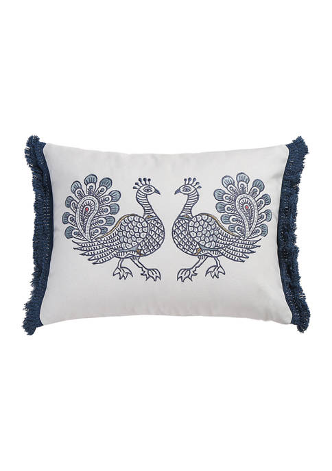 Levtex Esella Peacock Fringe Pillow