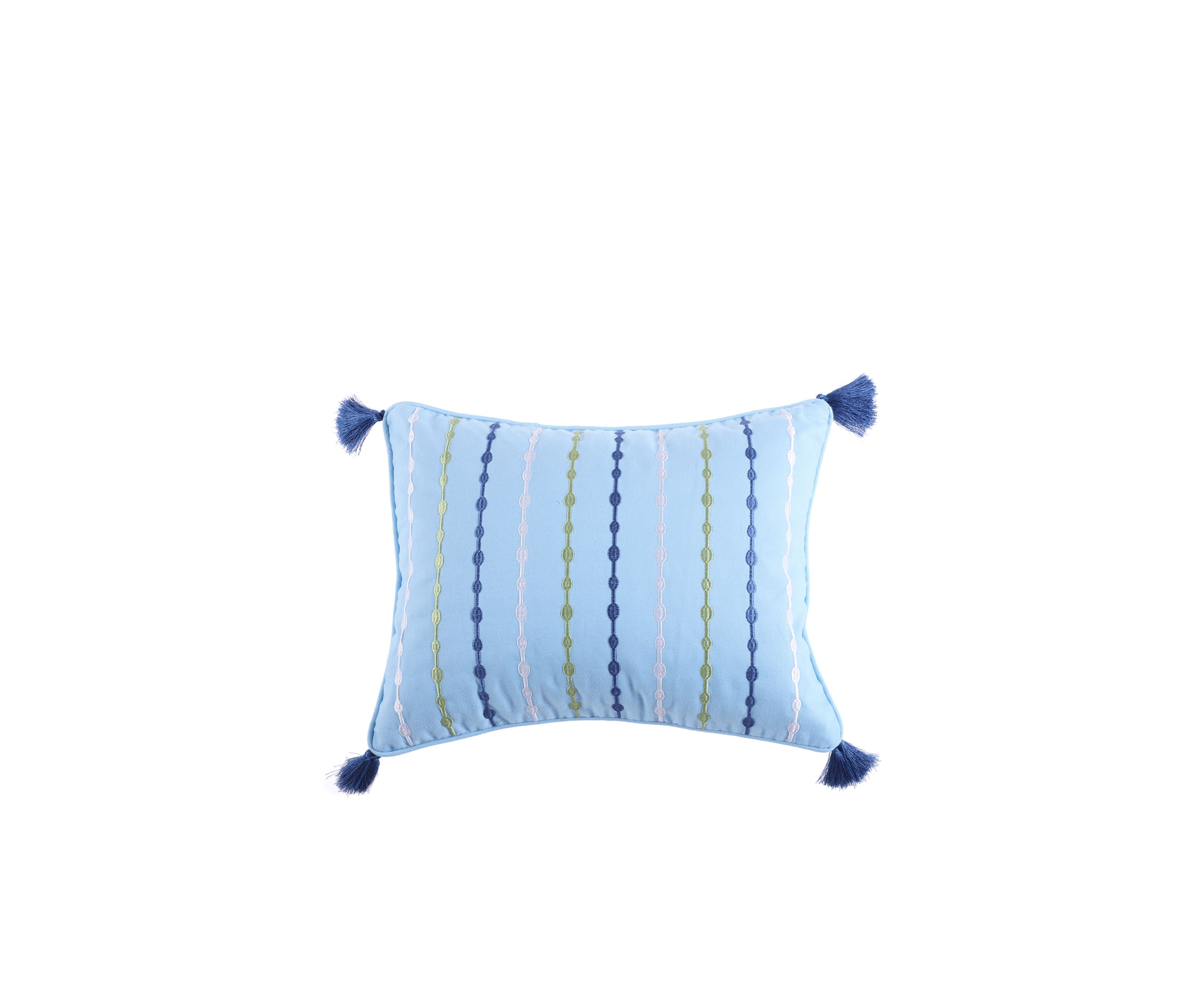 Kochi Embroidered Pillow With Tassels