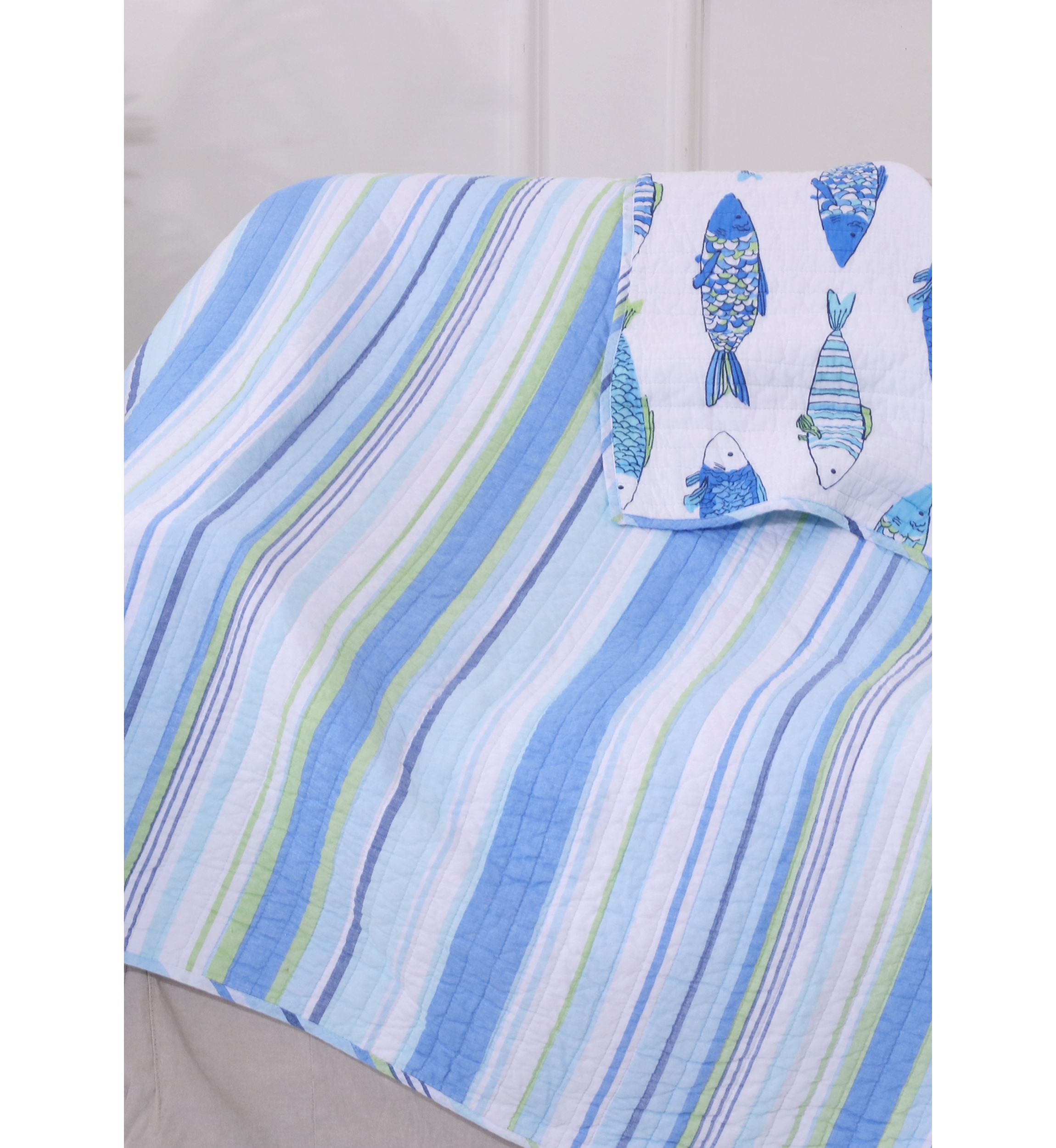 Catalina Fish Quilted Throw