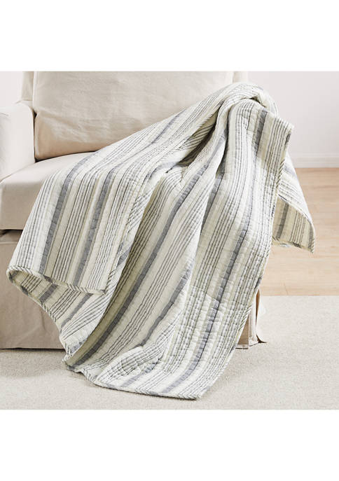 Levtex Home Rochelle Stripe Gray Quilted Throw