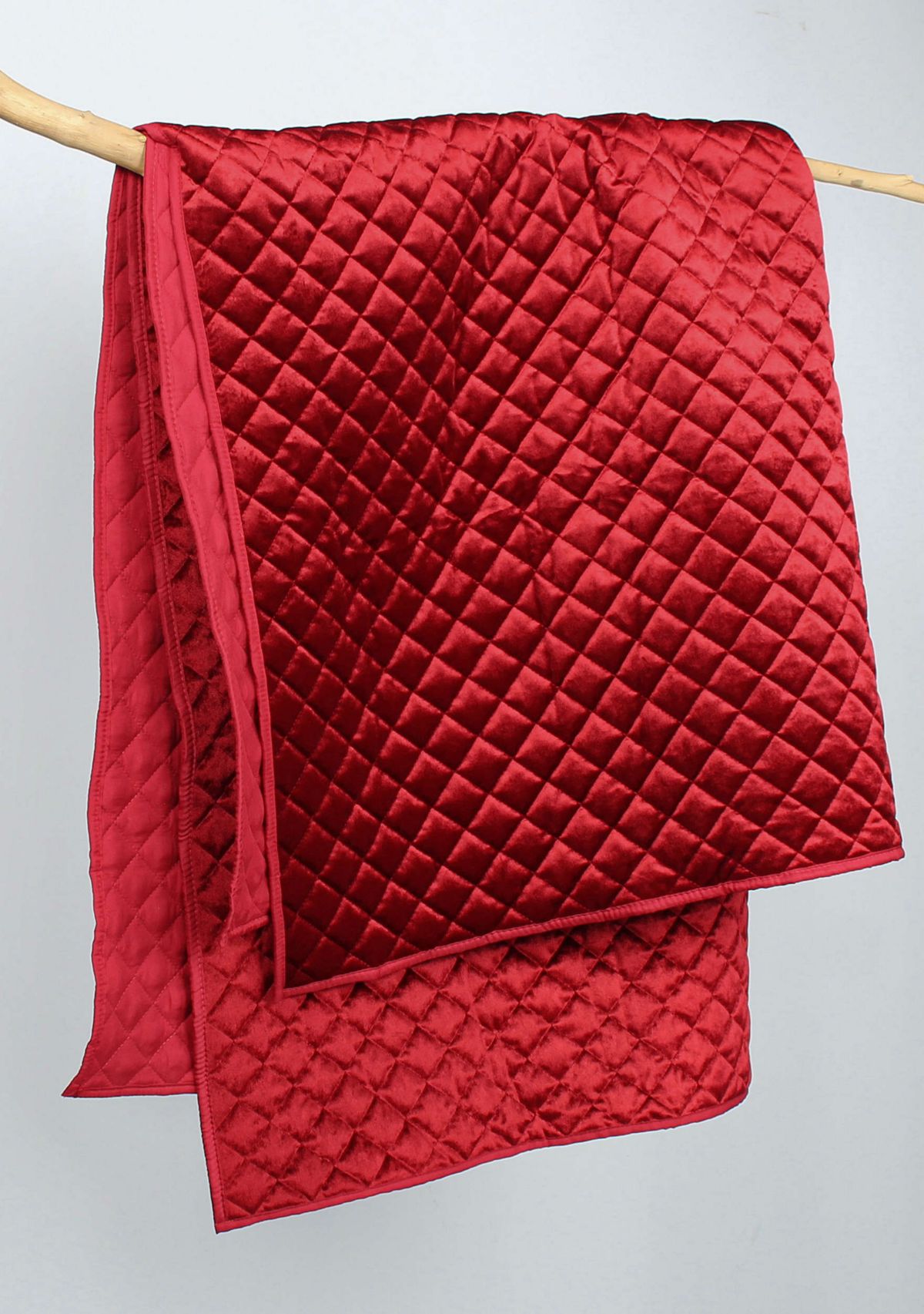 Red Velvet Quilted Throw