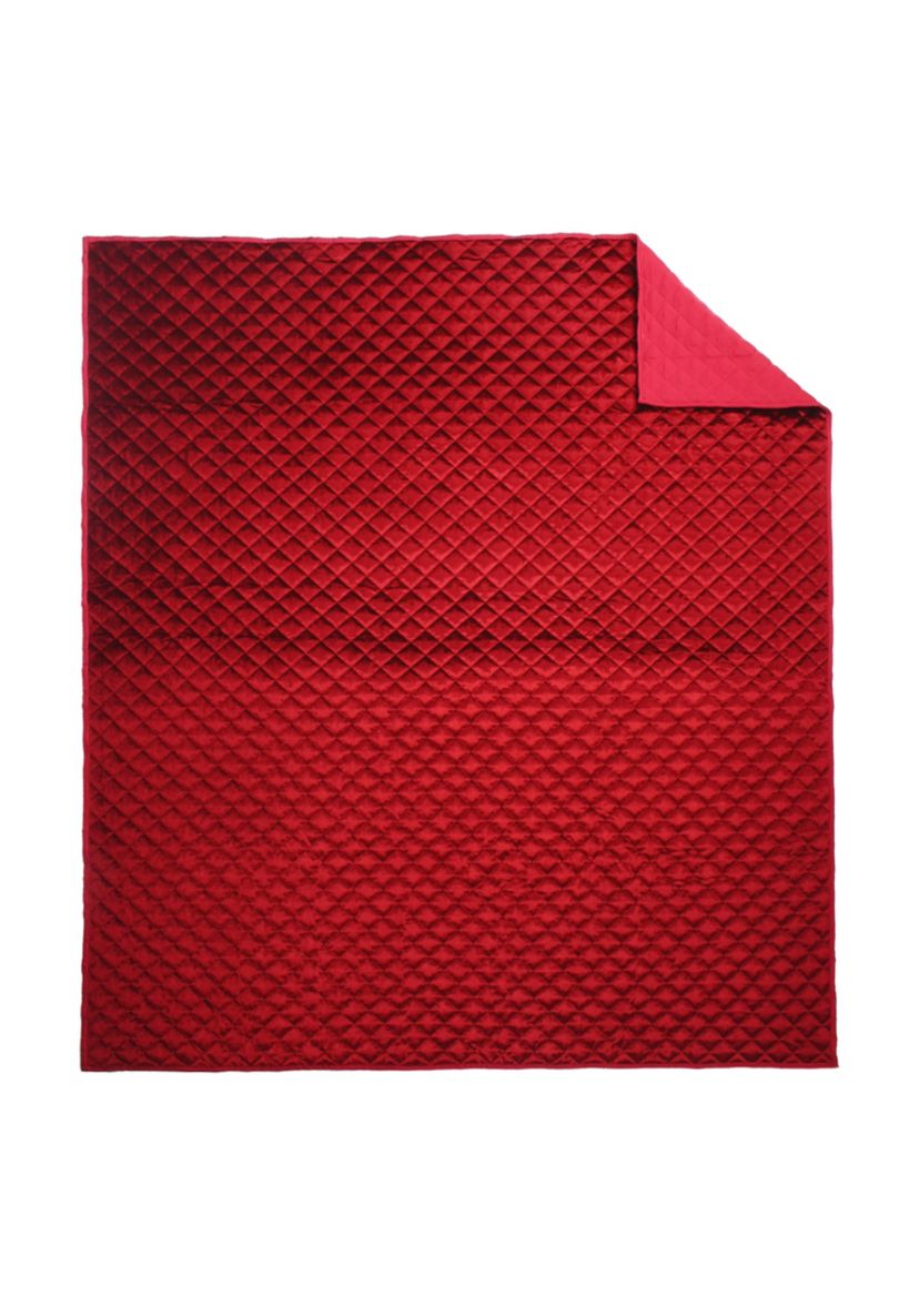 Red Velvet Quilted Throw