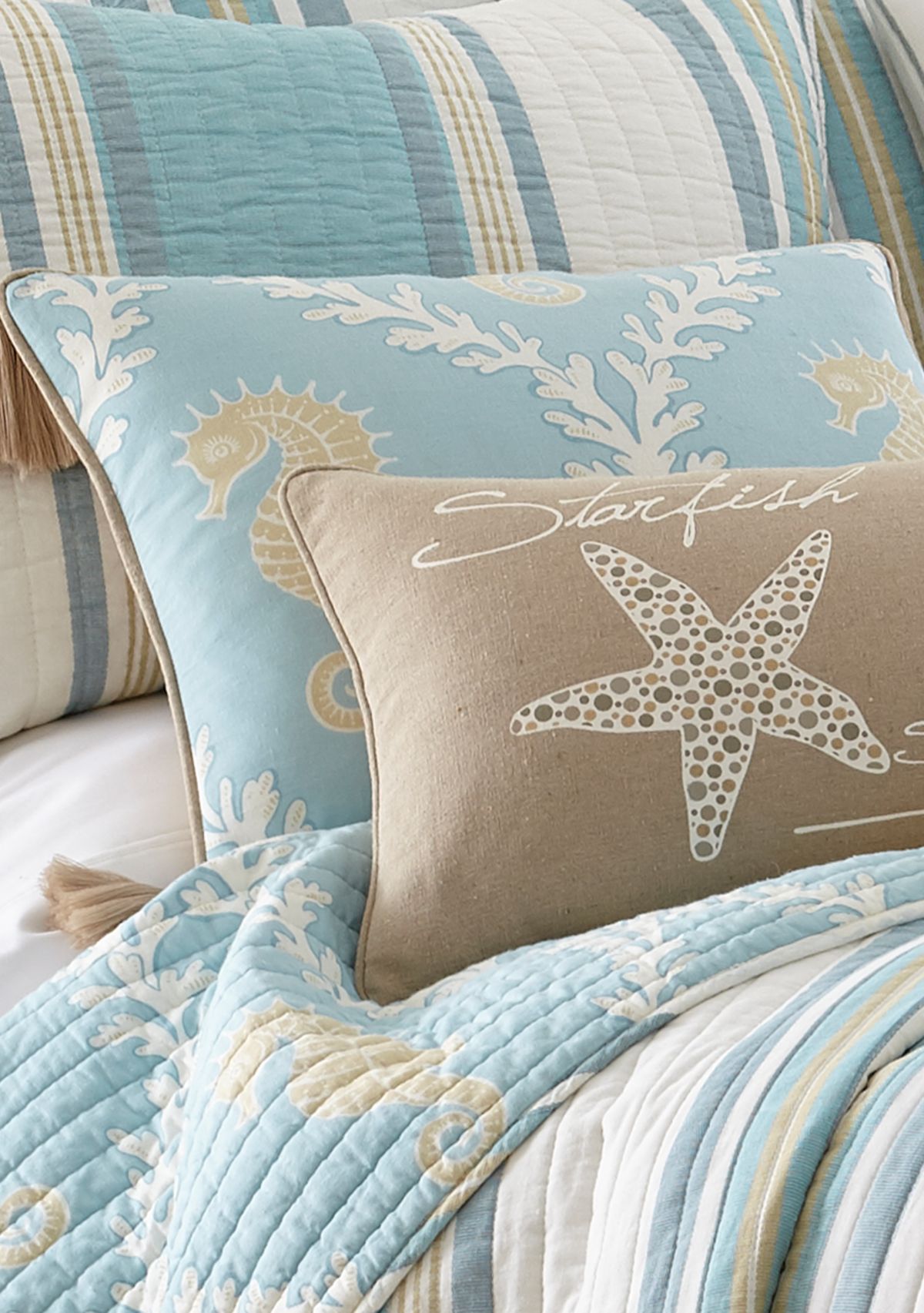 Kailua Quilted Tassel Pillow