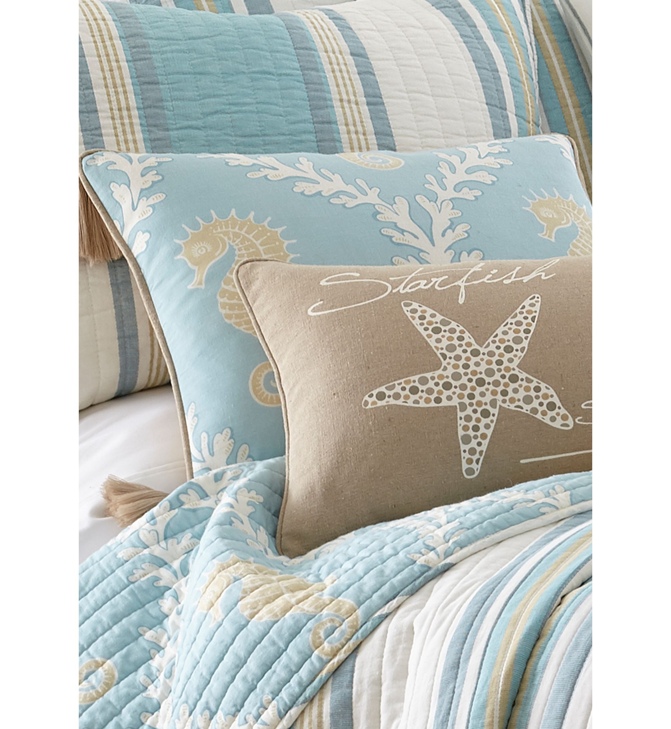 Kailua Quilted Tassel Pillow