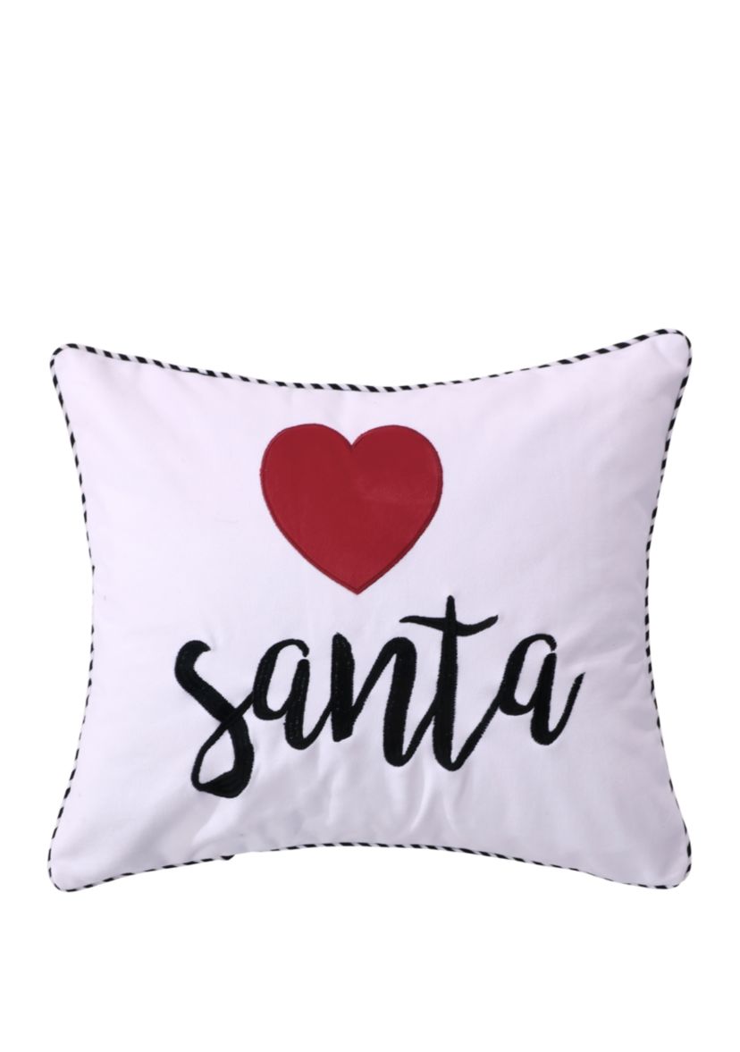 Rudolph Heart Santa Pillow