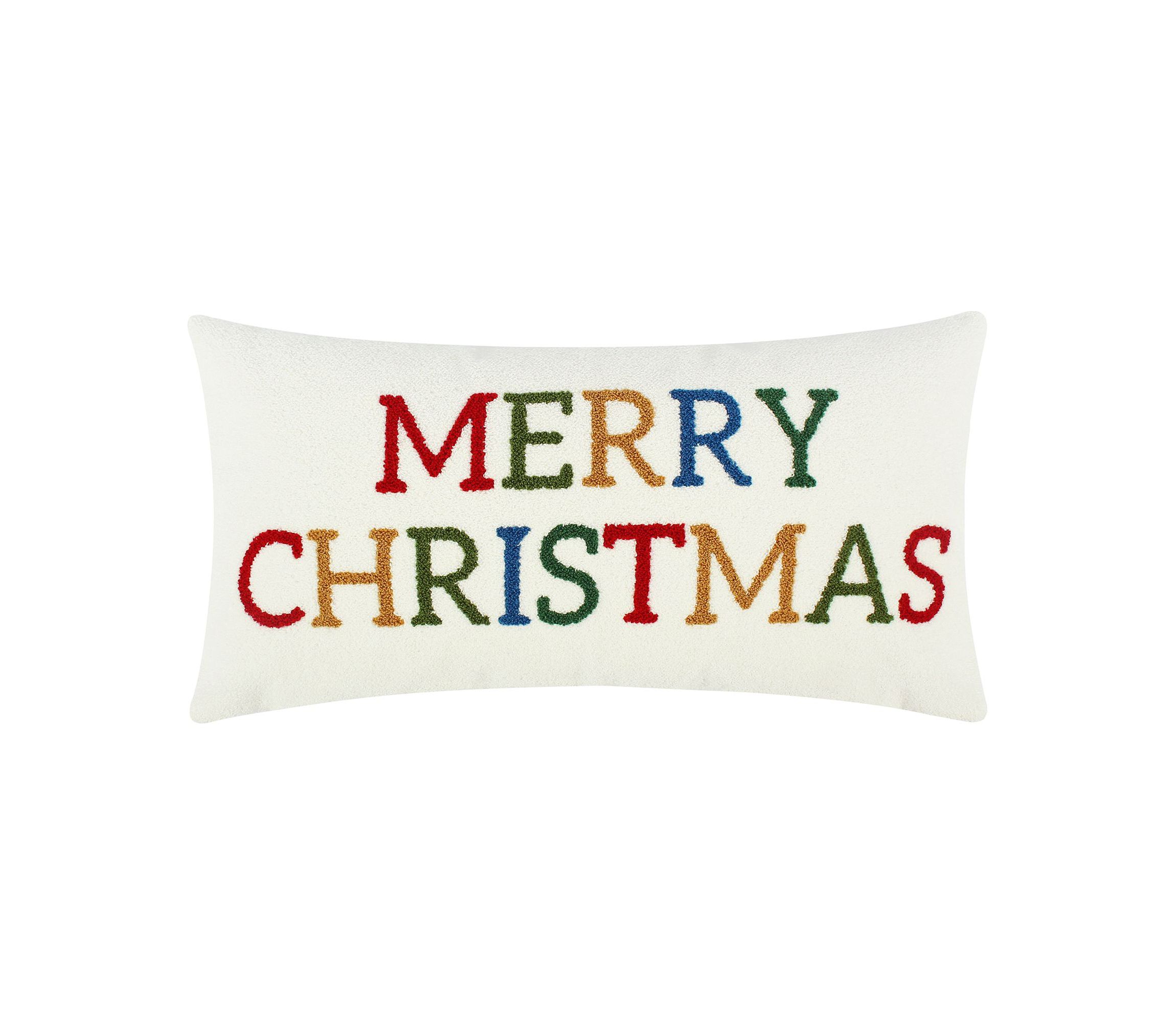 Festive Baubles Merry Christmas Pillow 12x24