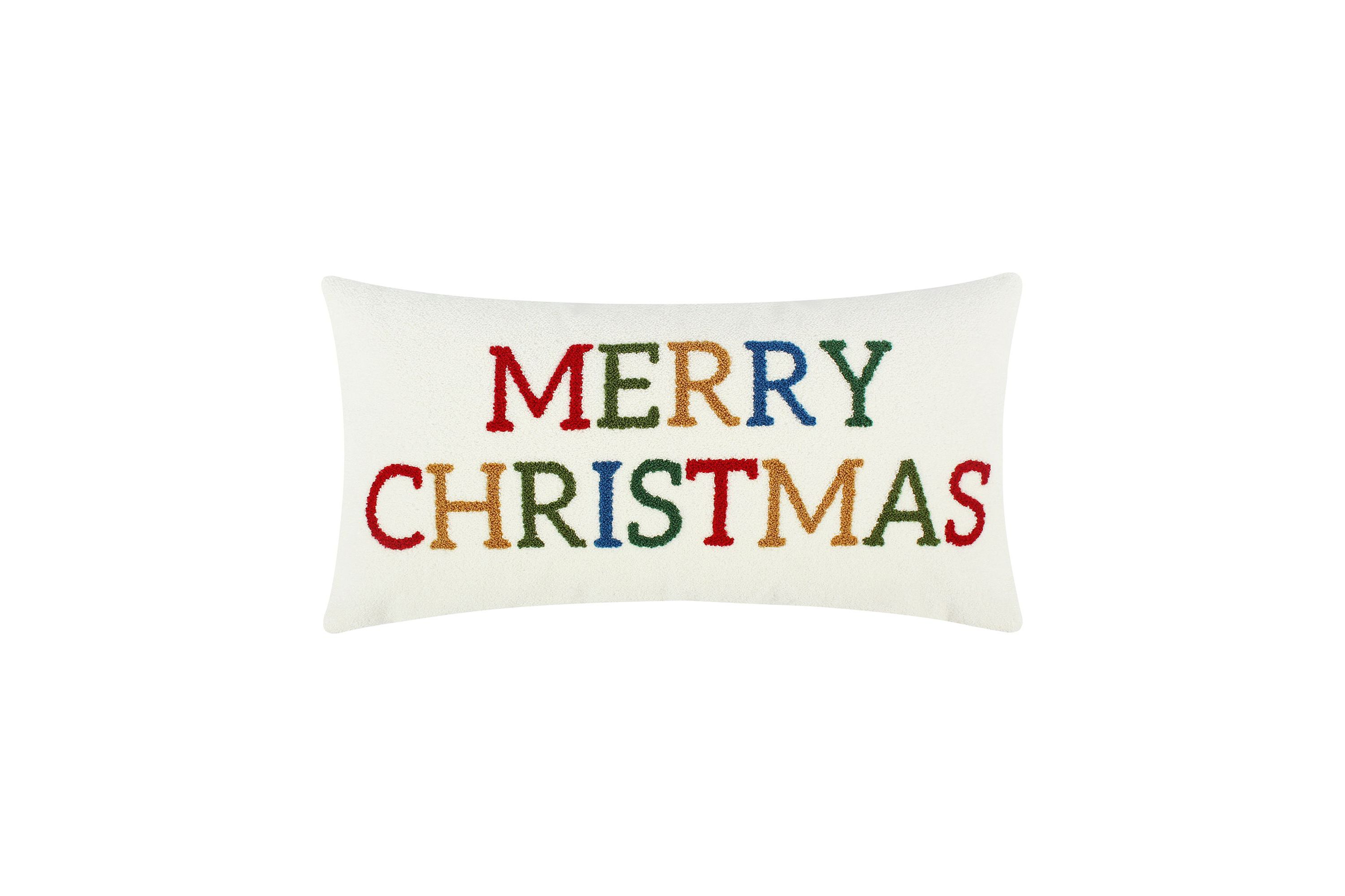 Festive Baubles Merry Christmas Pillow 12x24