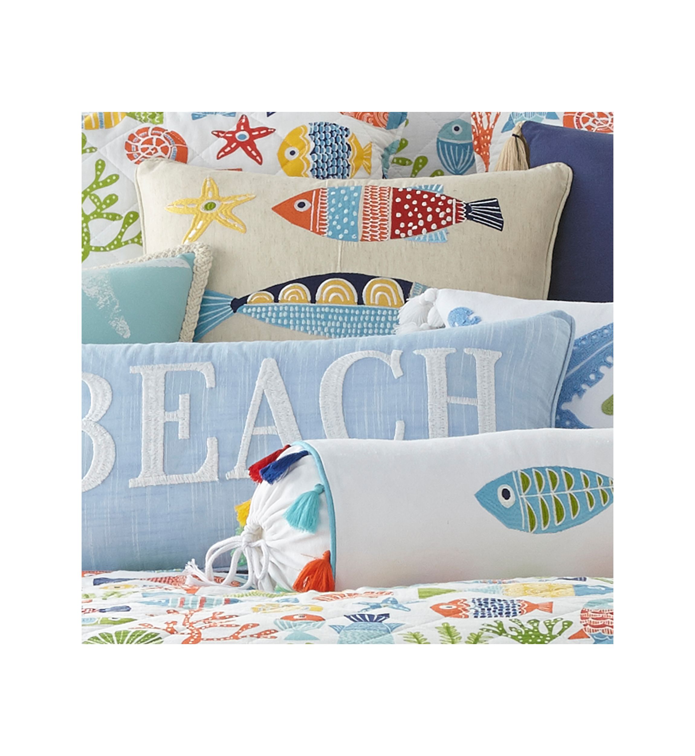 St. Anton Multi Color Fish Pillow