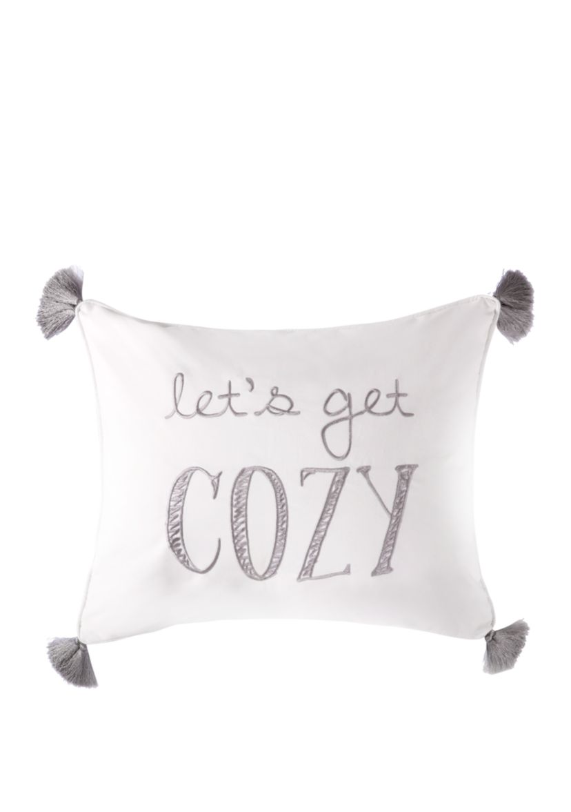Camden Lets Get Cozy Tassel Pillow