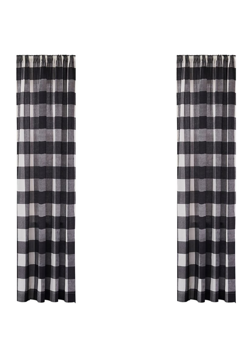 Set of 2 Camden Black Drape Panels 