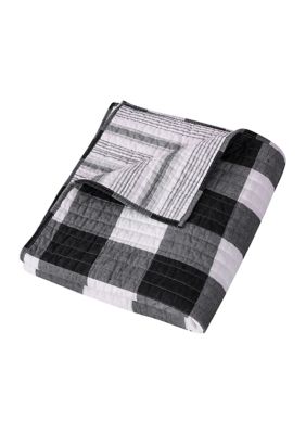 Camden Black Quilted Throw