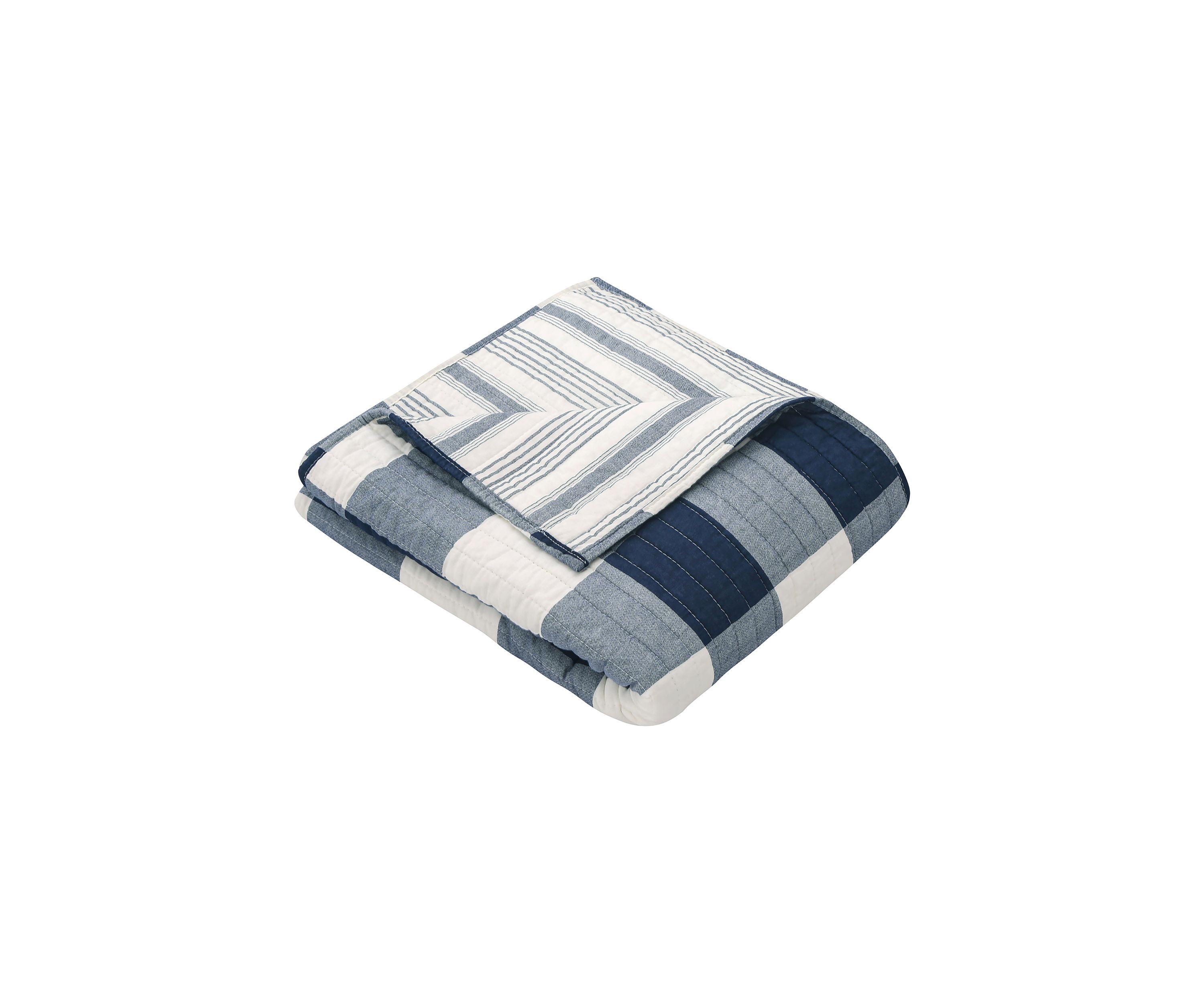 Camden Navy Quilted Throw
