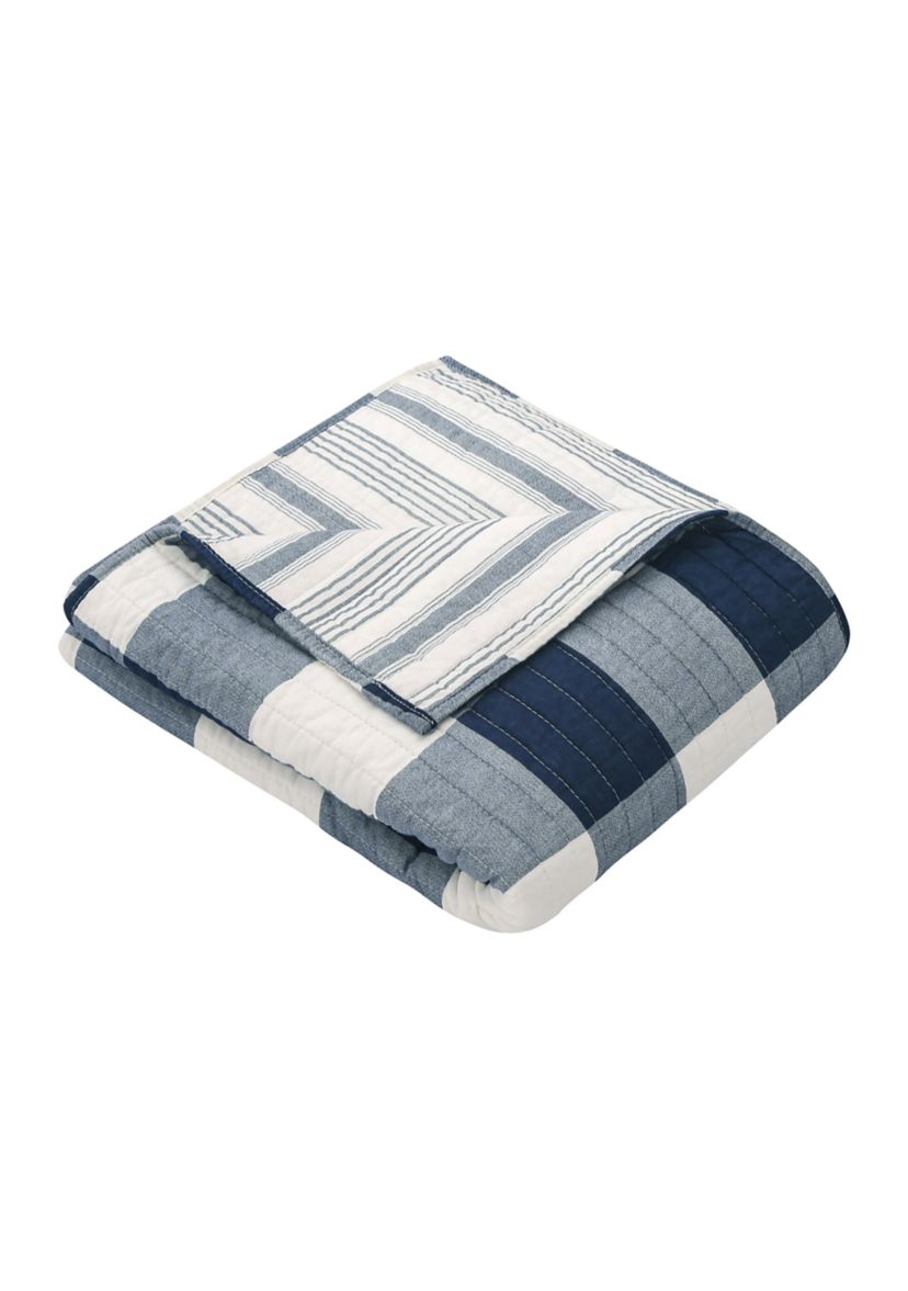 Camden Navy Quilted Throw